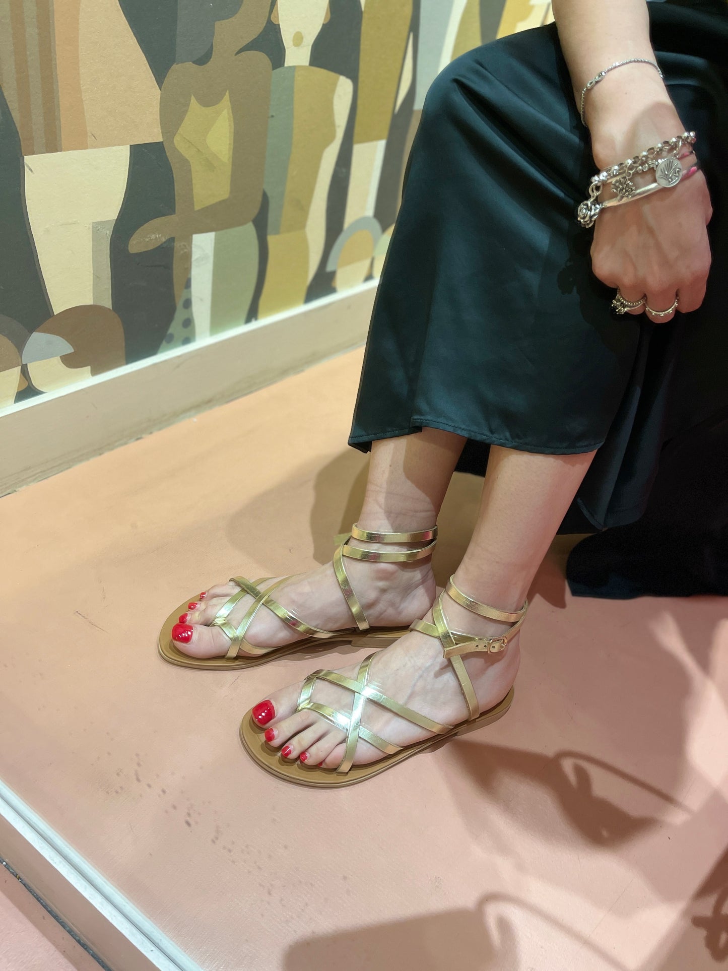 Donna Toscana Infradito platino schiava