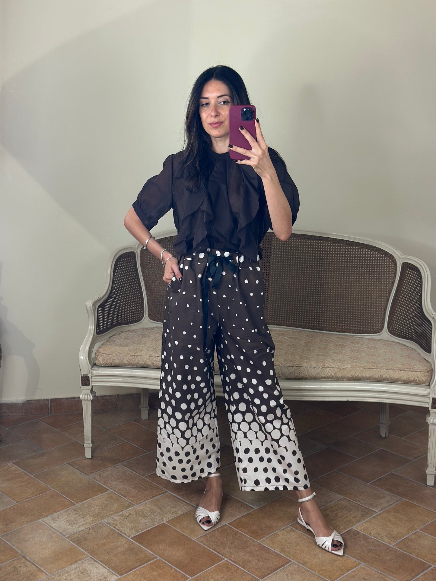 Pantagonna a pois MOKA/BURRO