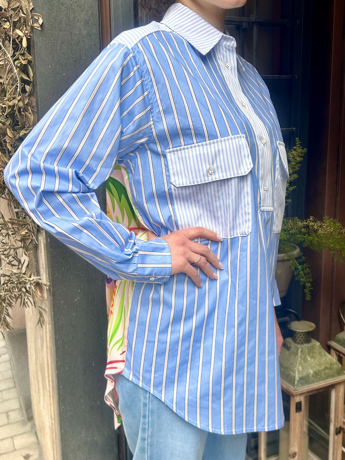 Since're Paris Camicia BLUE STRIPED-SAFARI