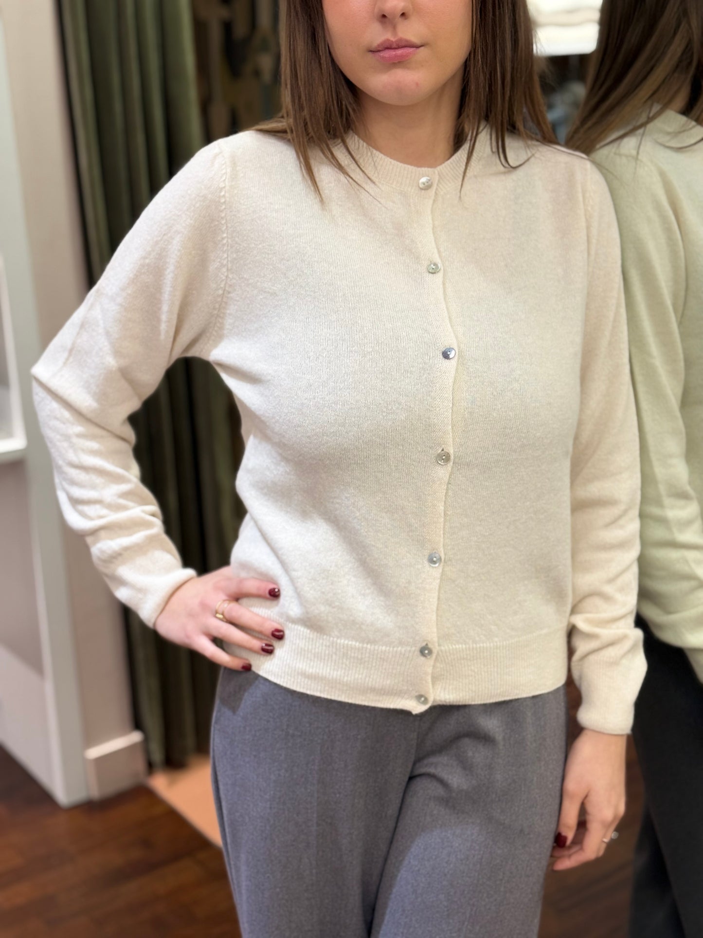 Tensione In Cardigan misto cashmere BURRO