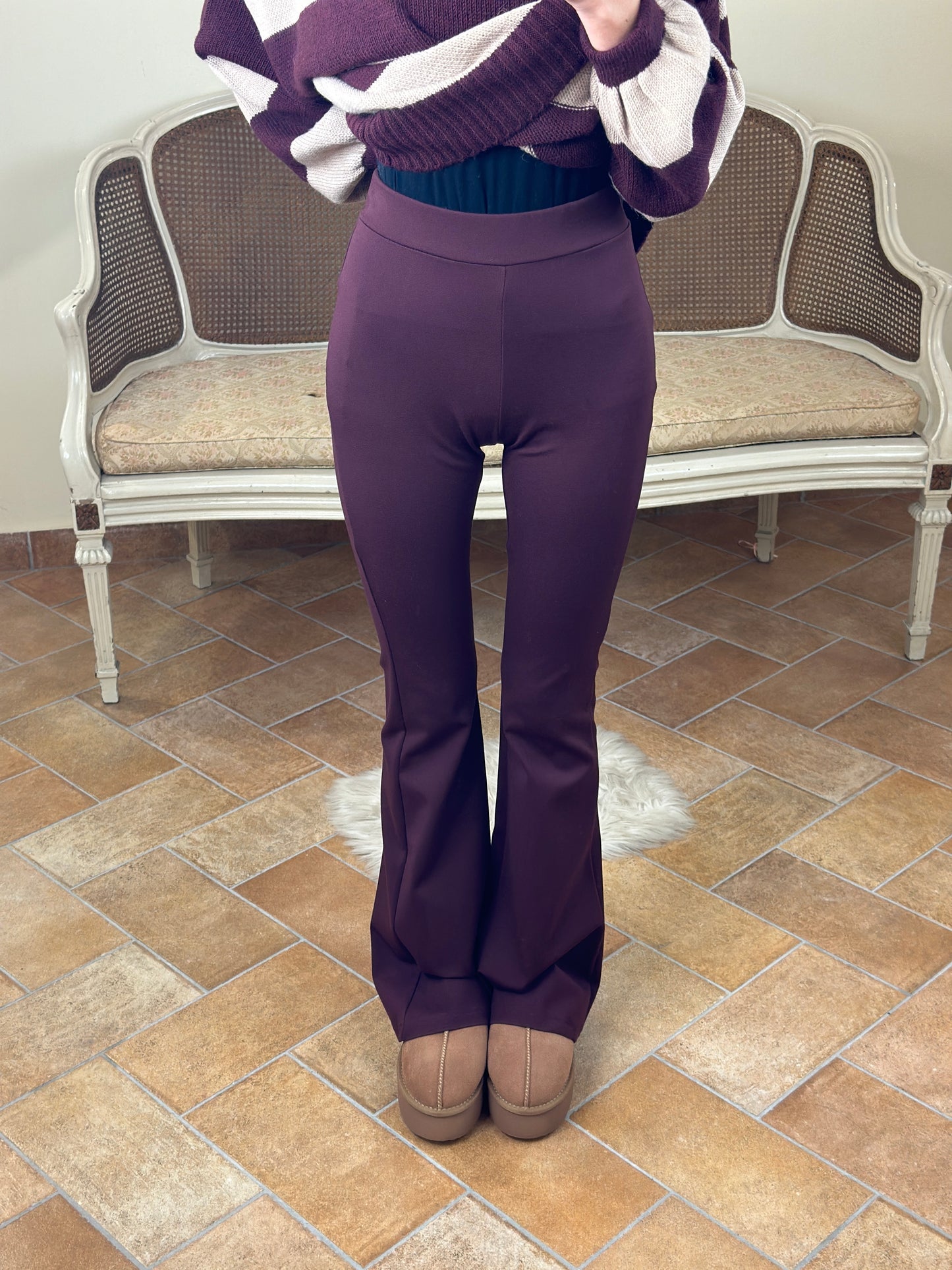 Uni mè Flaire in punto milano bordeaux e nero