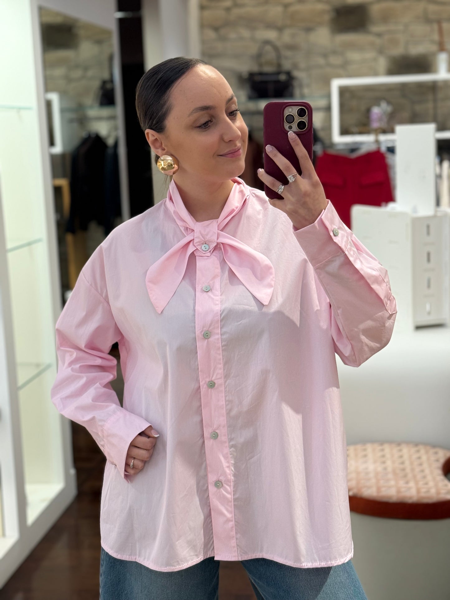 Camicia con fiocco ROSA