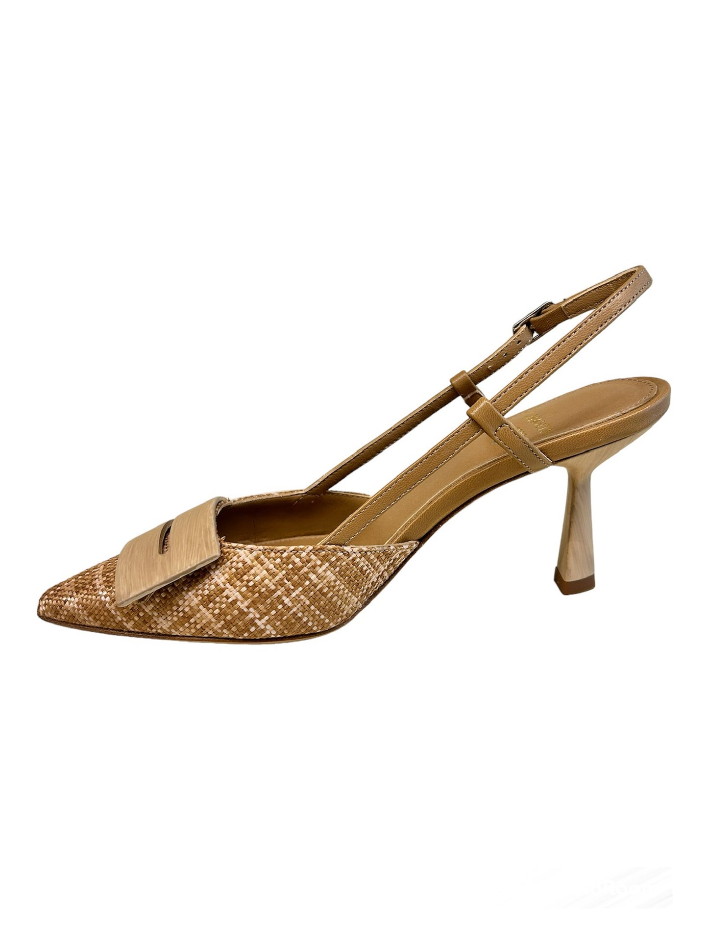 Chantal slingback in raffia con accessorio