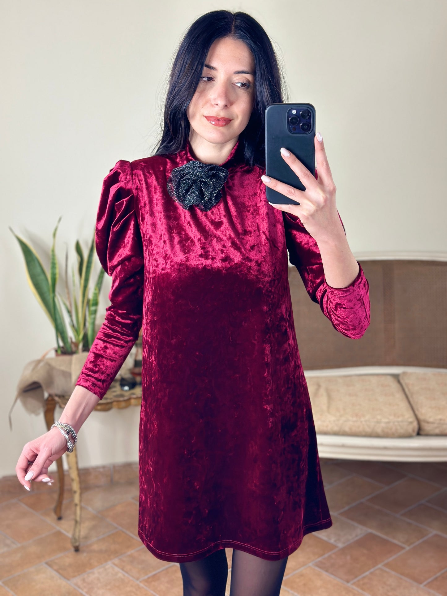 D'Elle abito corto velluto