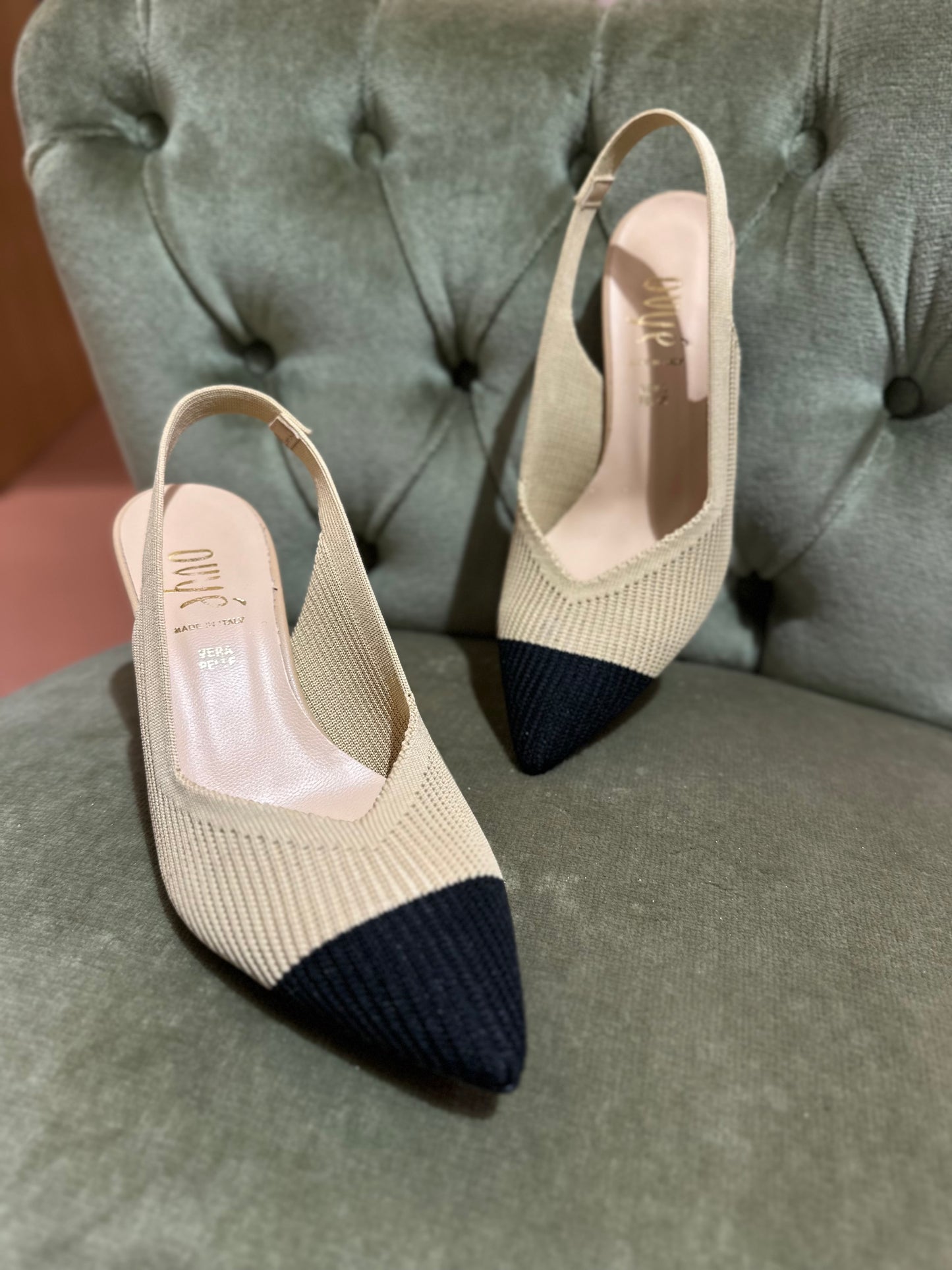 Ovyé Slingback Bicolor NUDE/NERO