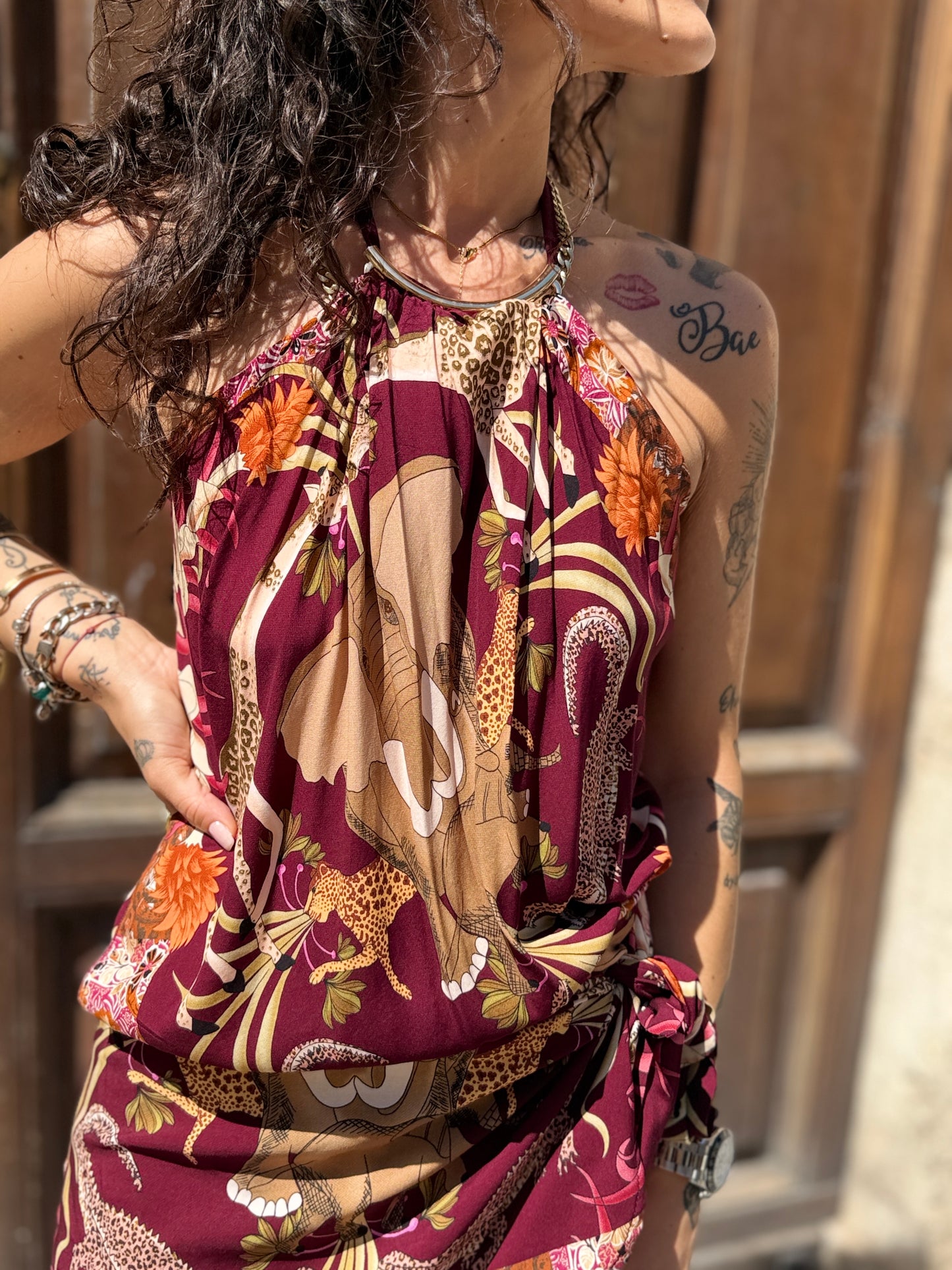 Tensione in top foulard INDIA