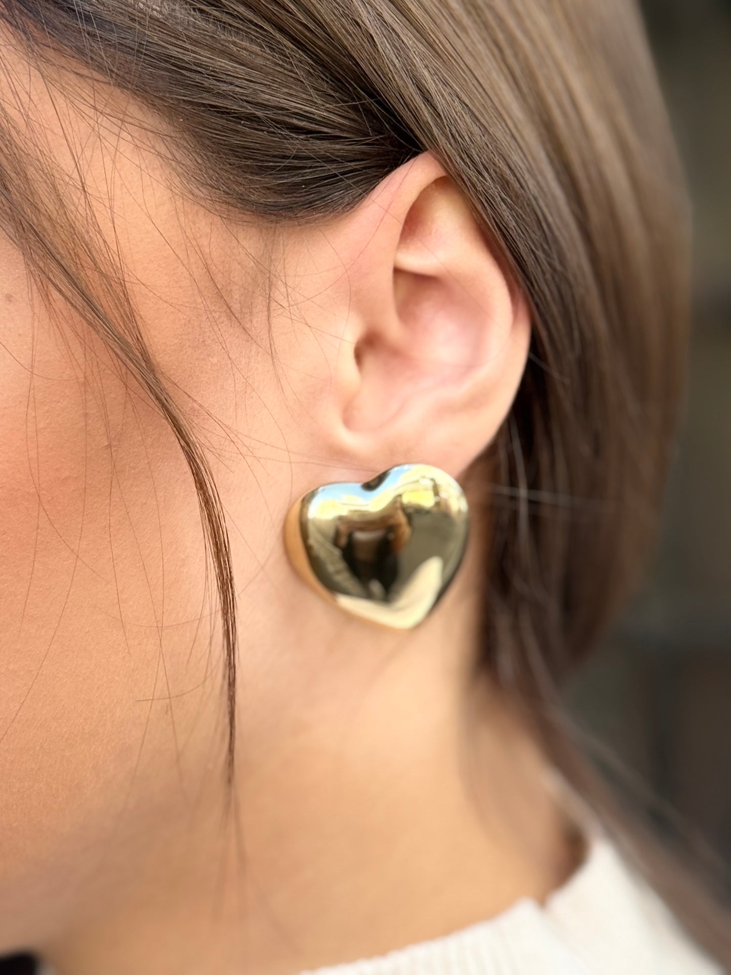 Orecchini bombati CUORE ORO