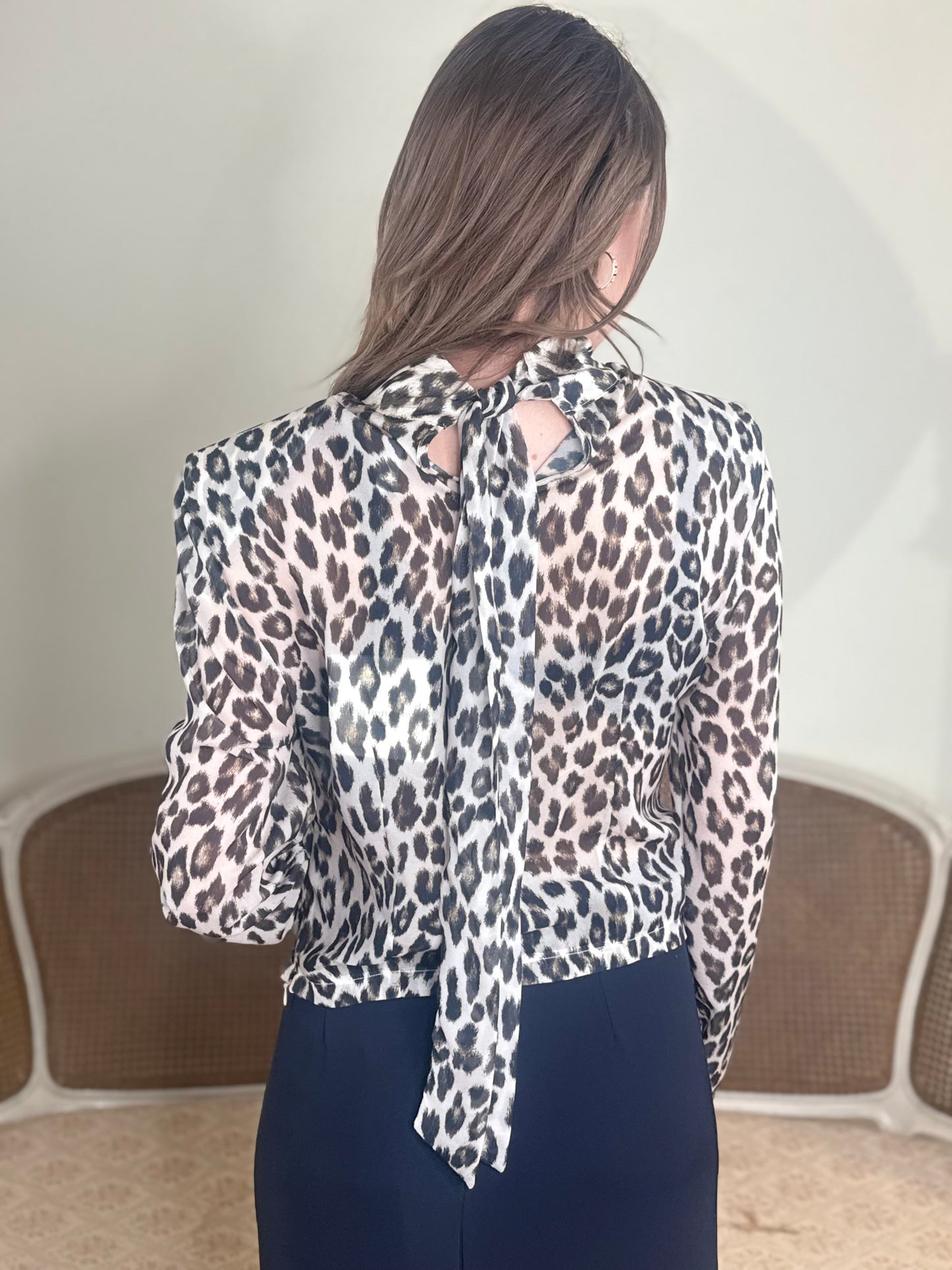 Tensione In Blusa animalier con spalline BEIGE