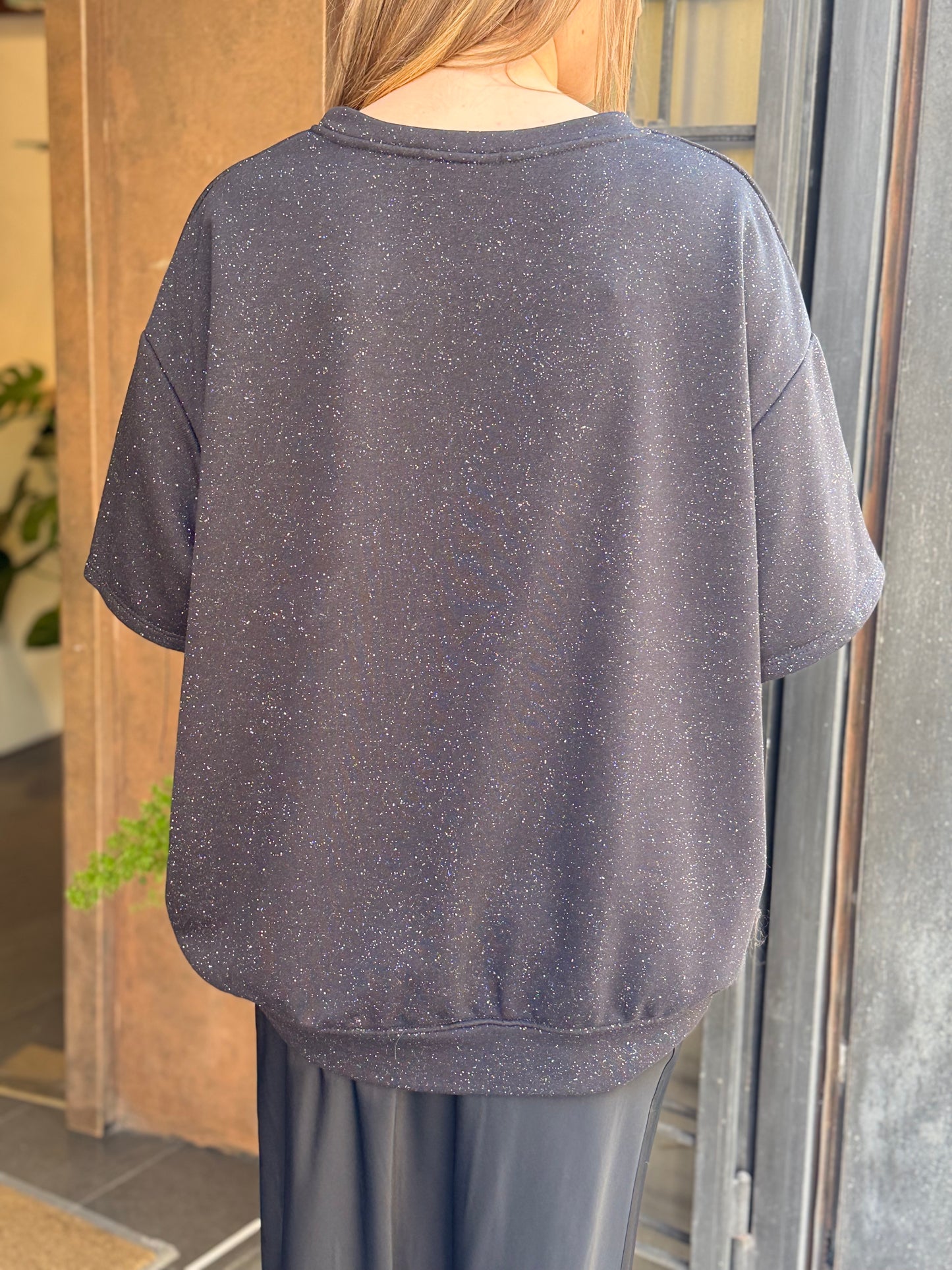 Felpa "SAINT-TROPEZ" glitter NERA