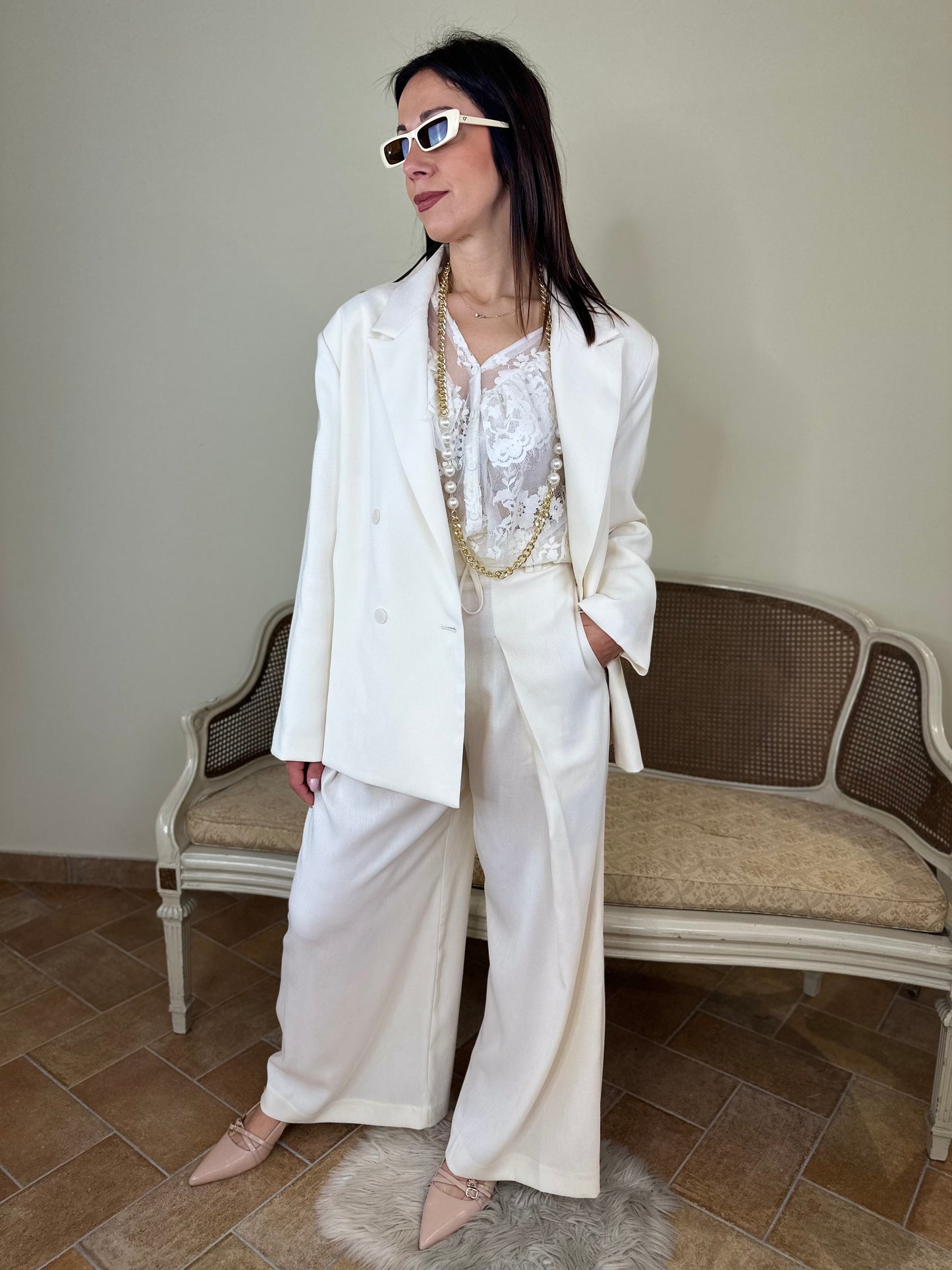 Eleh Blazer doppiopetto CREMA