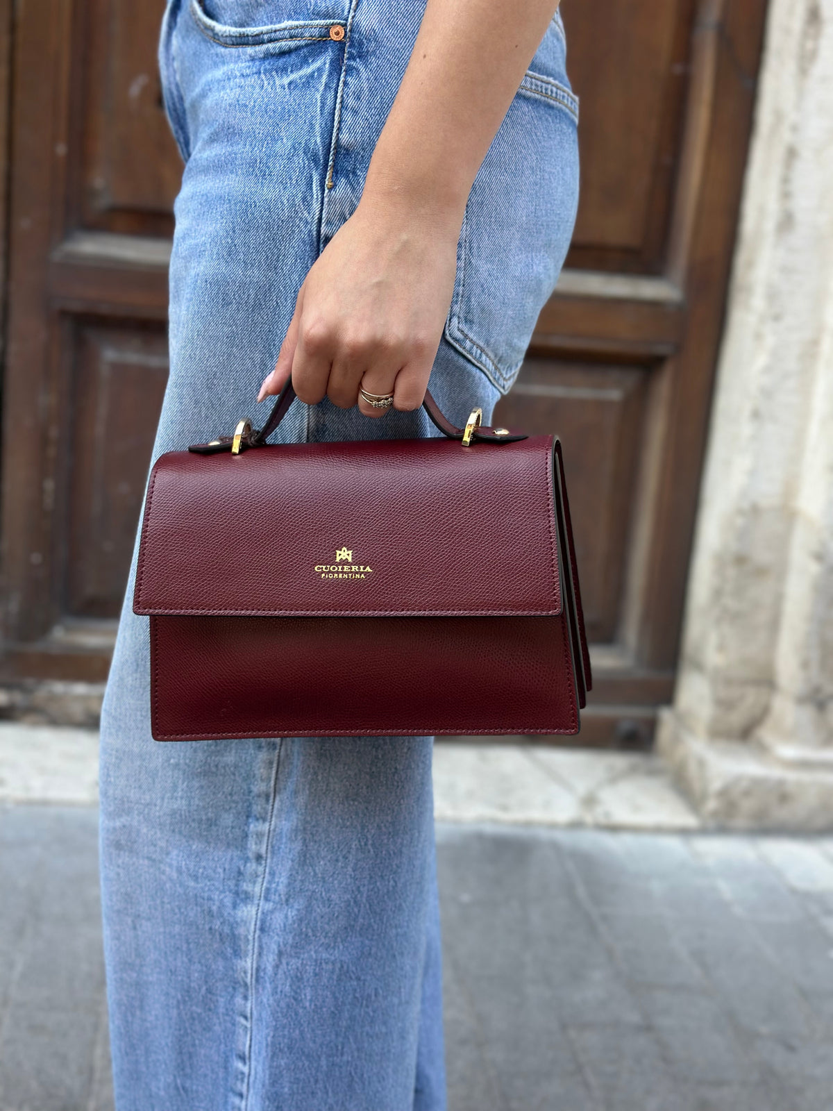 Cuoieria Fiorentina BEAUTY SMALL FLAP BAG BORDEAUX
