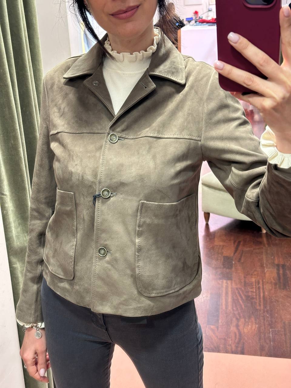 Giacca in Camoscio TAUPE