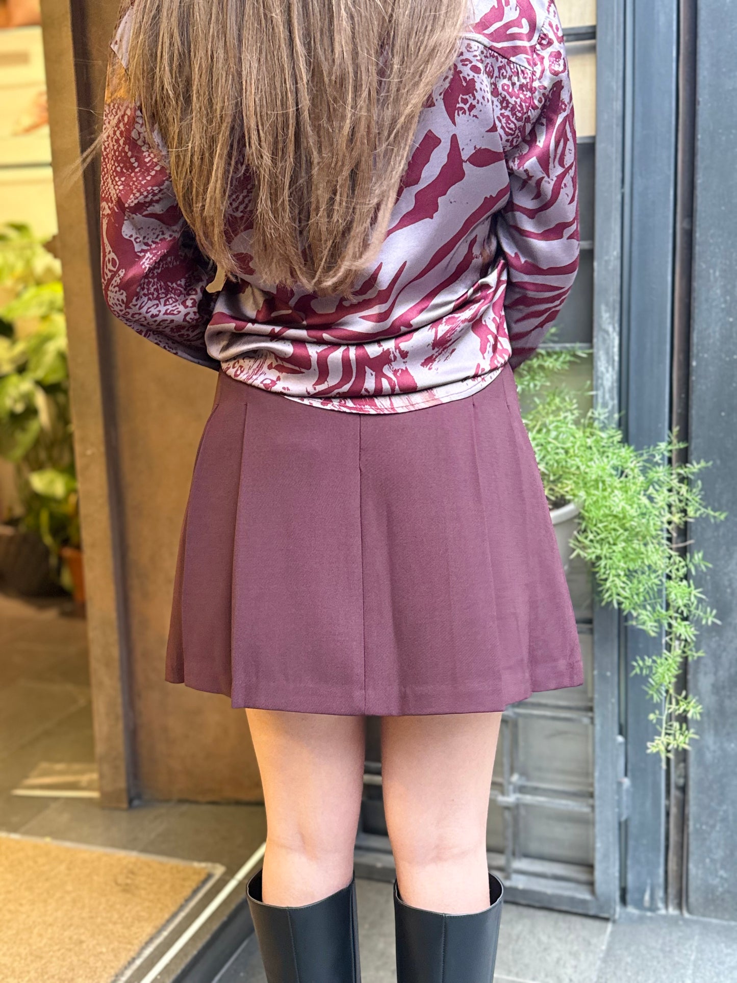 Anonyme Gonna RING SHORT SKIRT burgundy