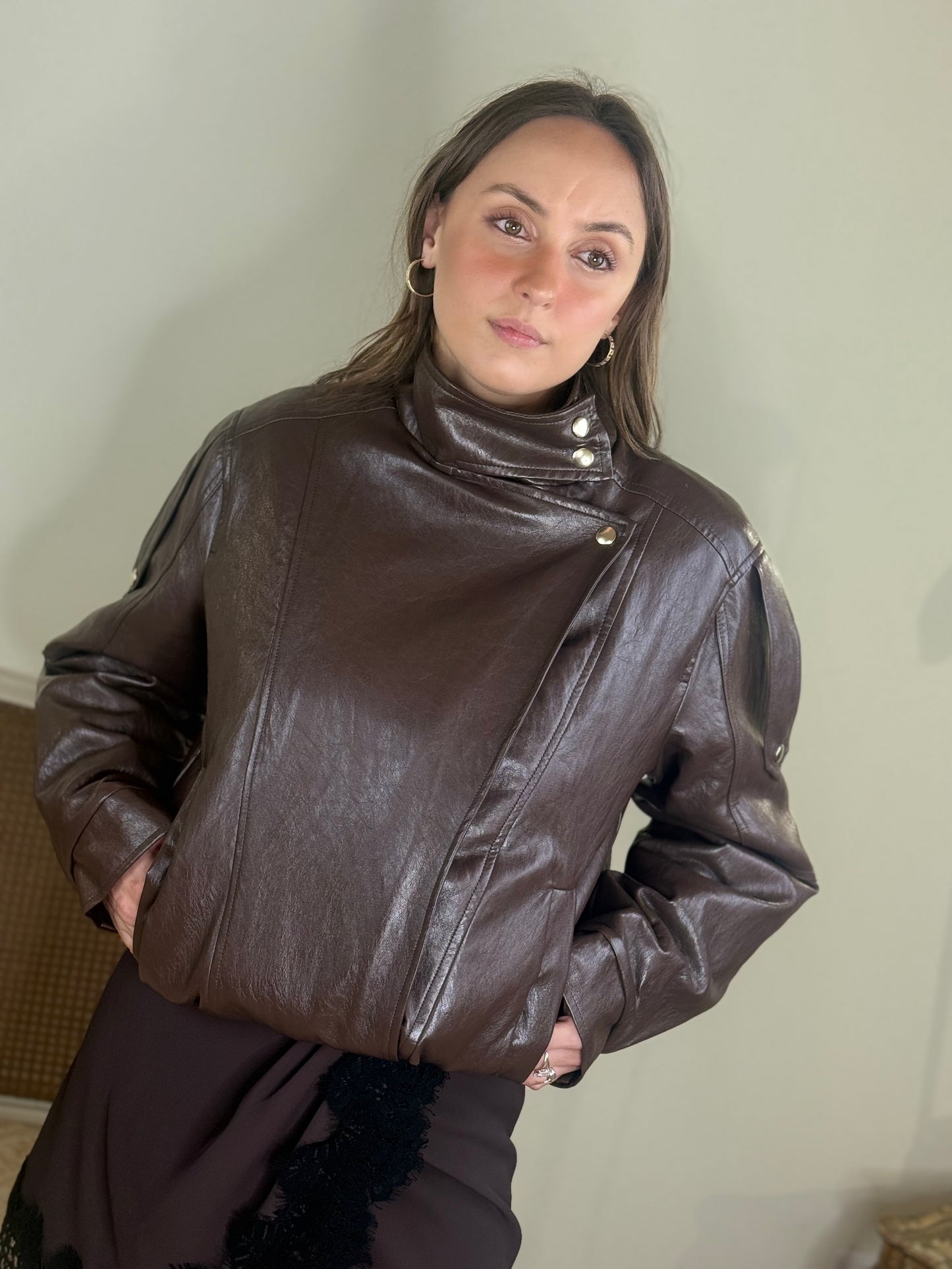 Tensione In Giacca bomber in ecopelle MORO