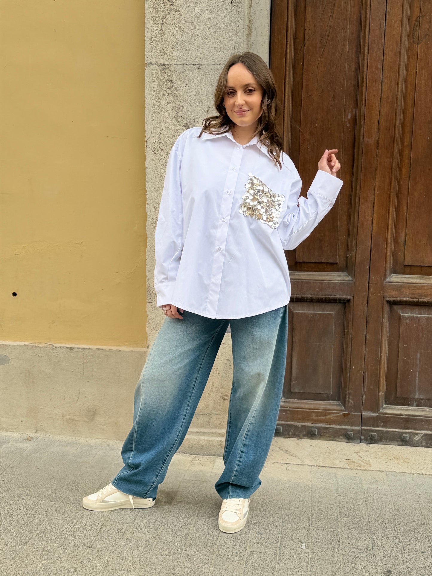 Tensione in Camicia taschino paillettes
