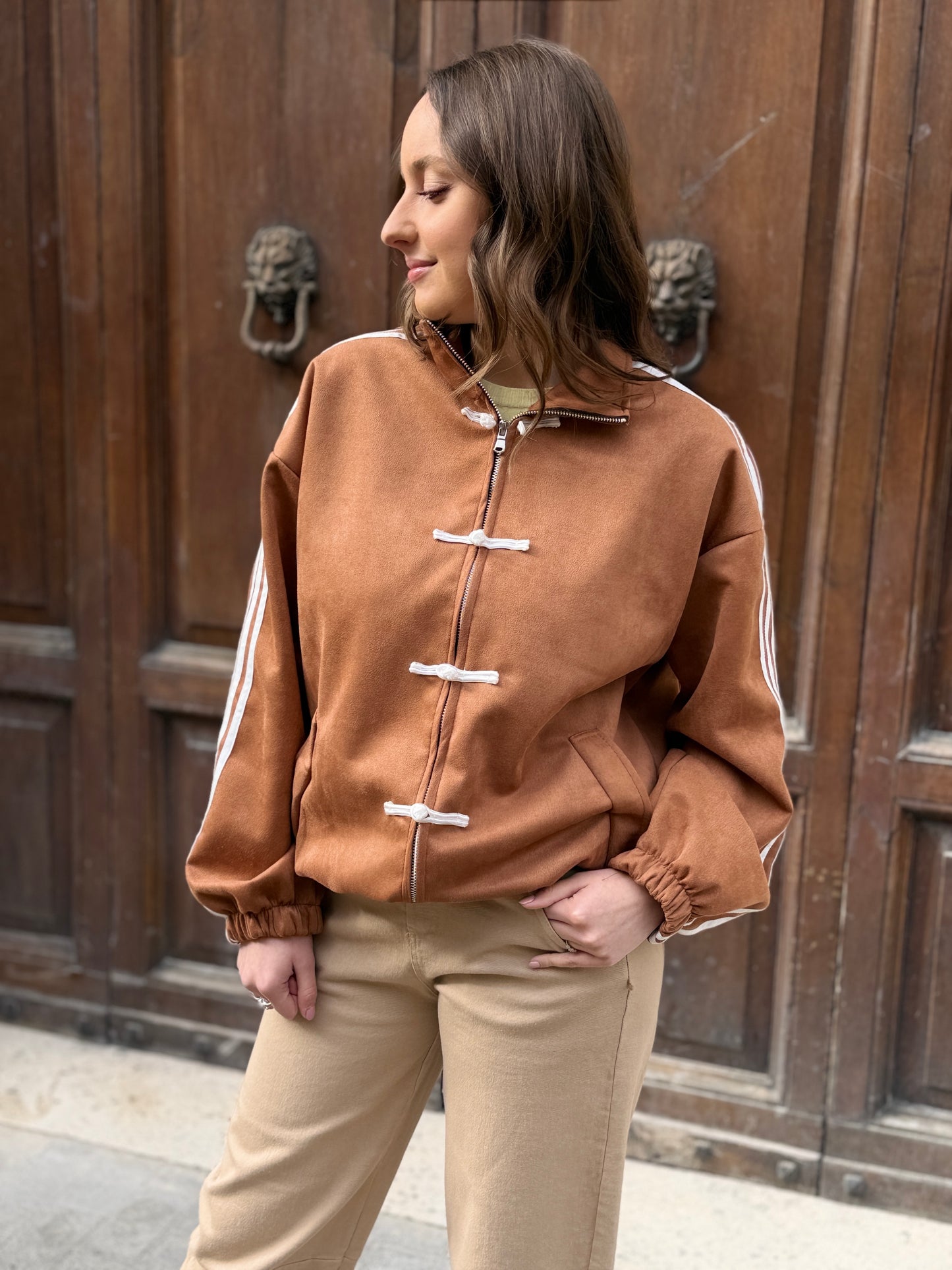 Felpa Sporty Chic Camel