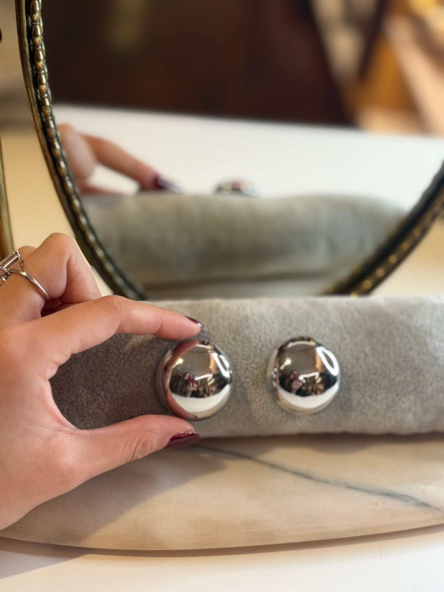 Orecchini bombati grande ARGENTO