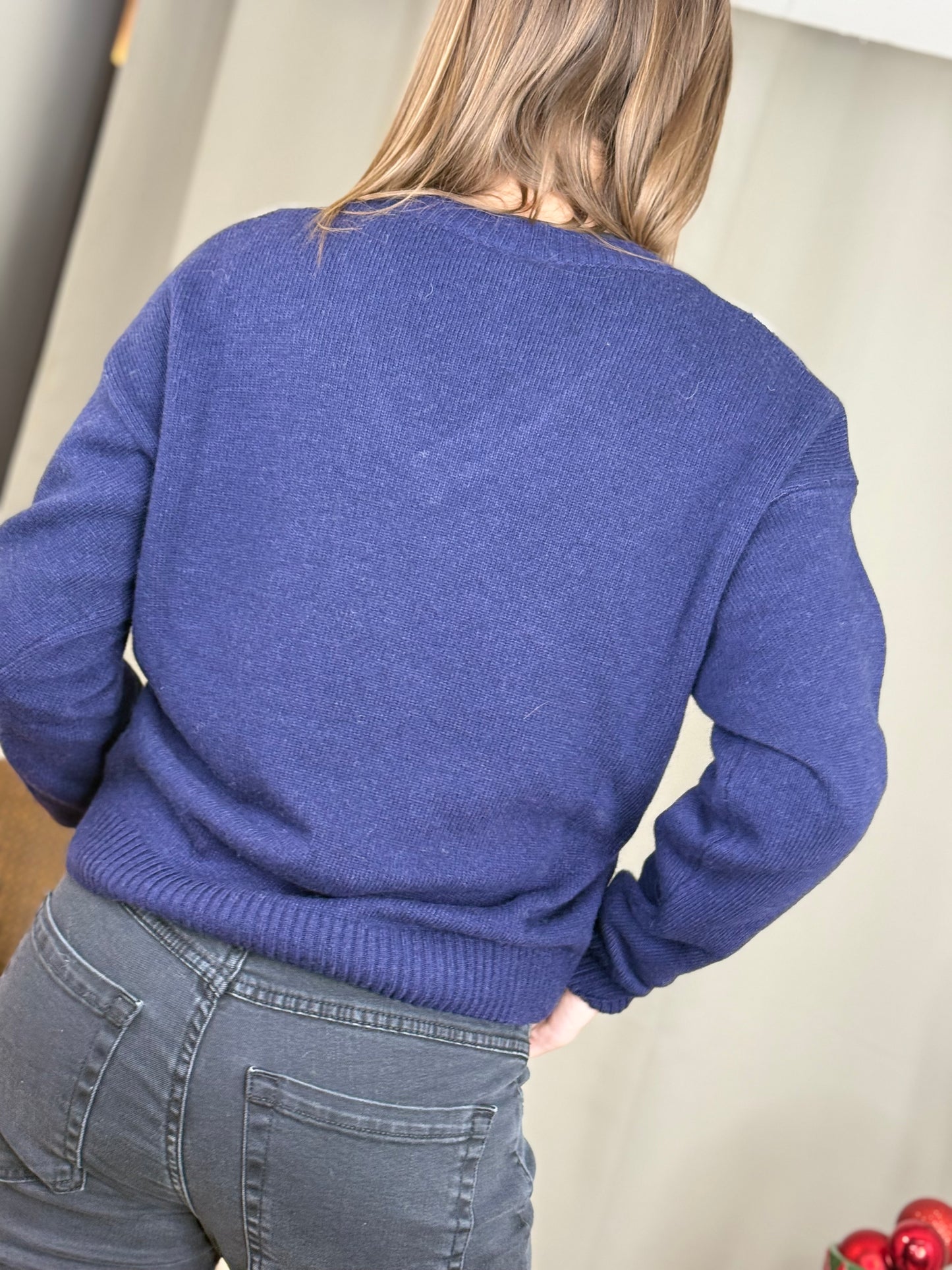 Tensione In maglia a V rombi BLU/BURRO/CAMEL