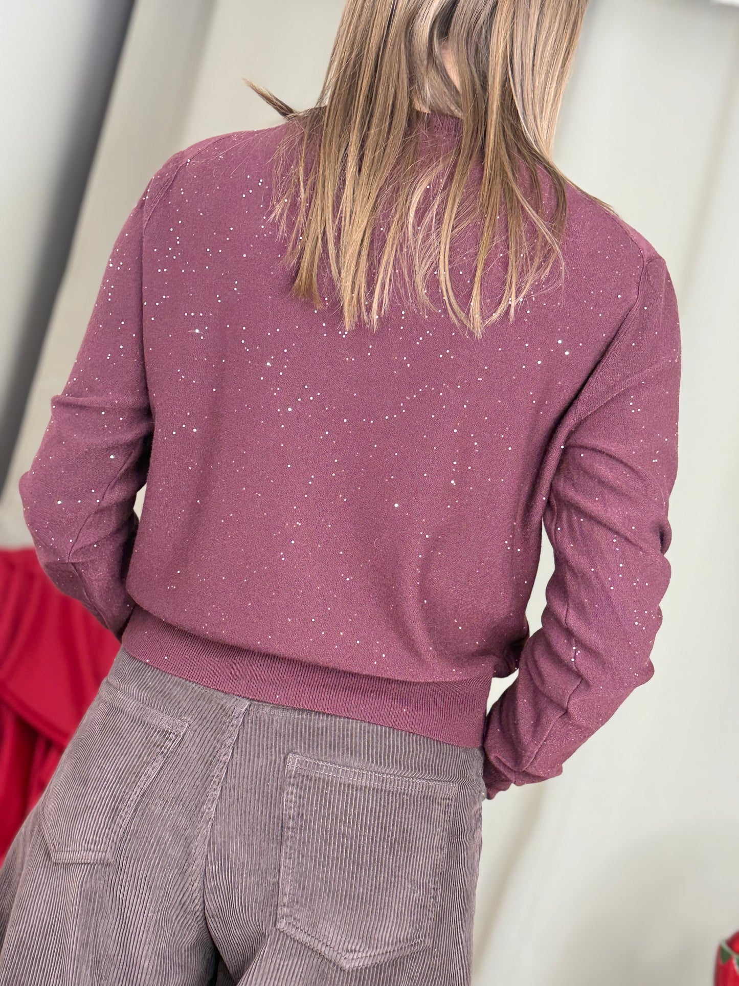 Cardigan in viscosa con micro paillettes (disponibile in più colori)