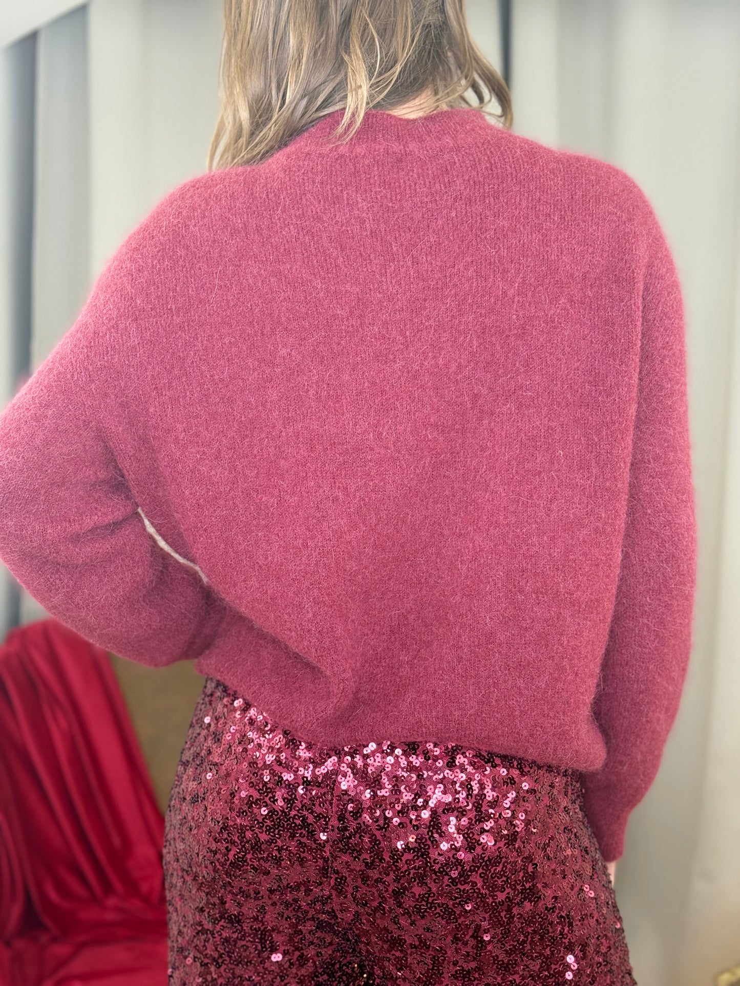 Maglia in baby alpaca BORDEAUX