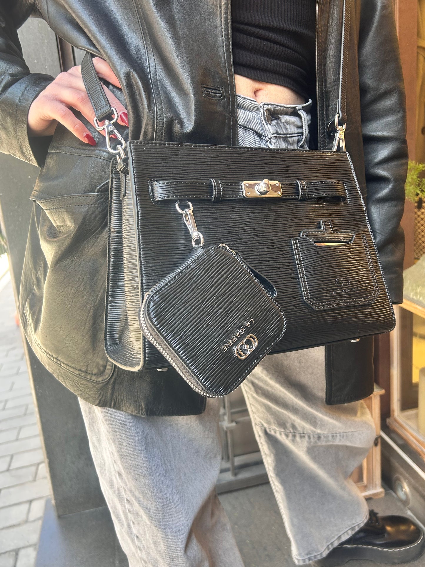 La Carrie Borsa SHOPPING POCKET NERA