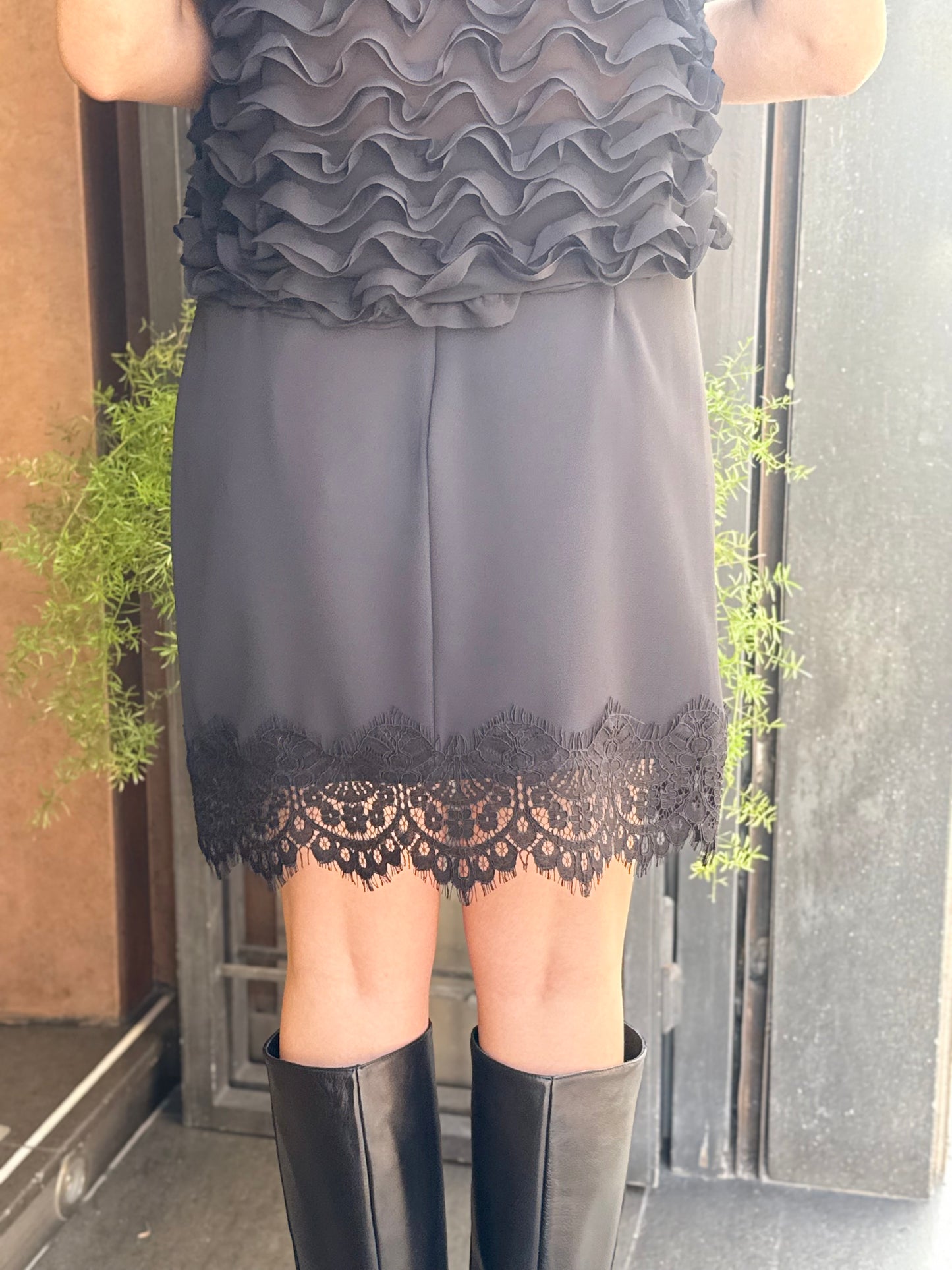 Tensione in Mini Gonna nera in pizzo
