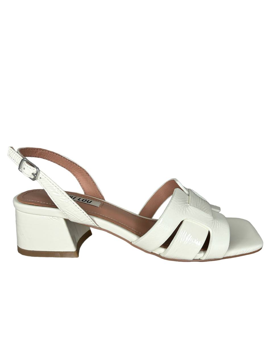 Bibi Lou Sandalo wrinkle patent blanco