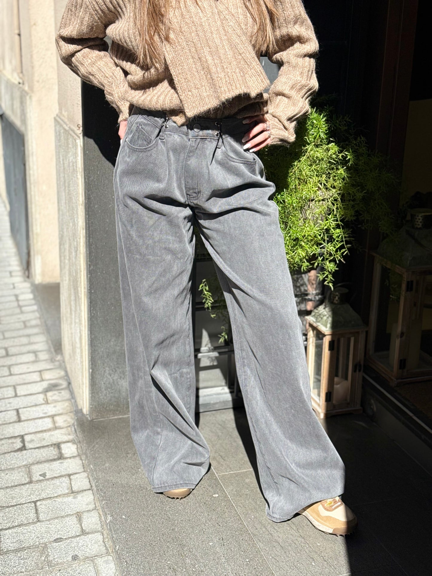 Eleh jeans con pence gancio GRIGIO