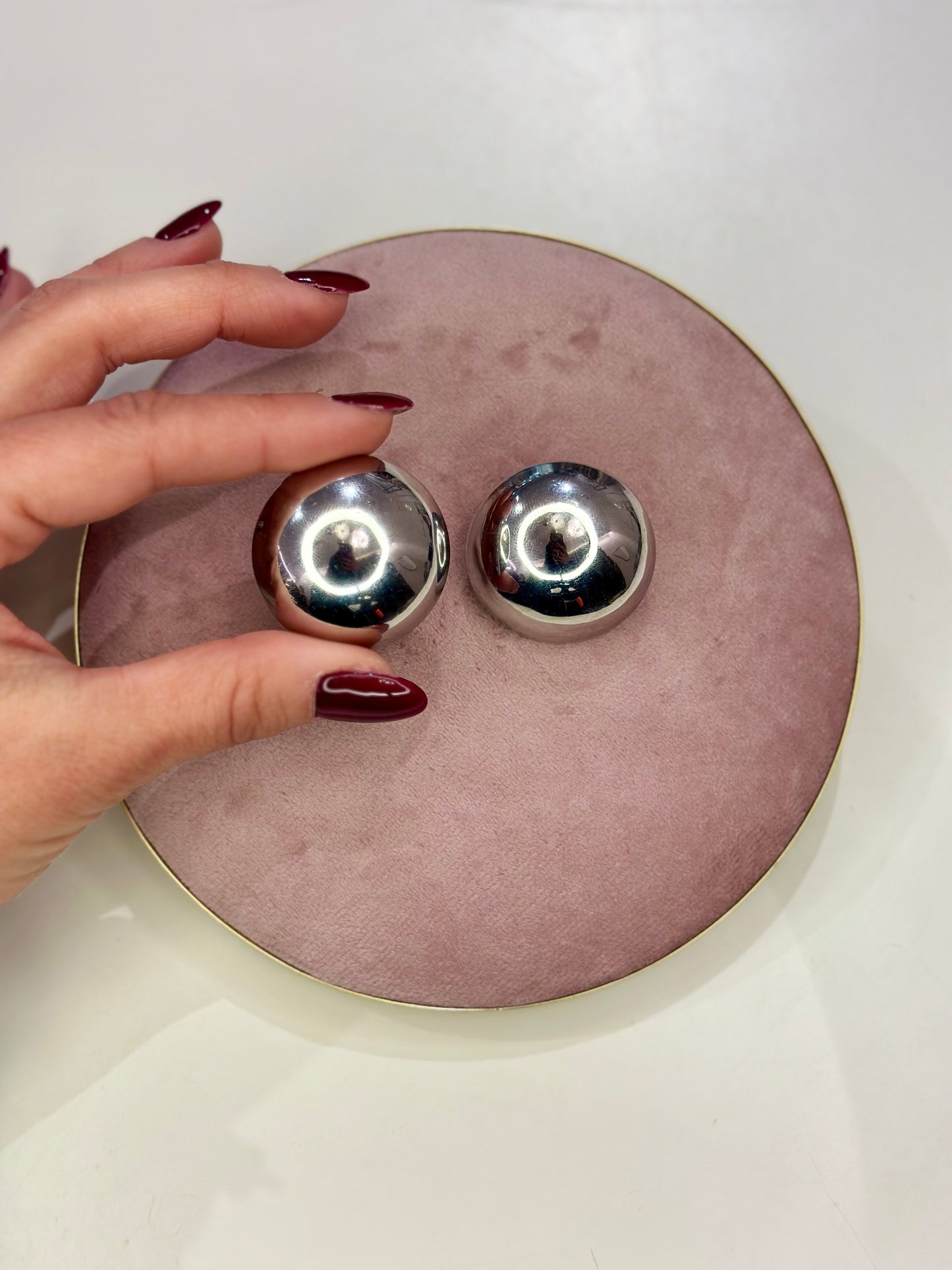 Orecchini bombati medi ARGENTO