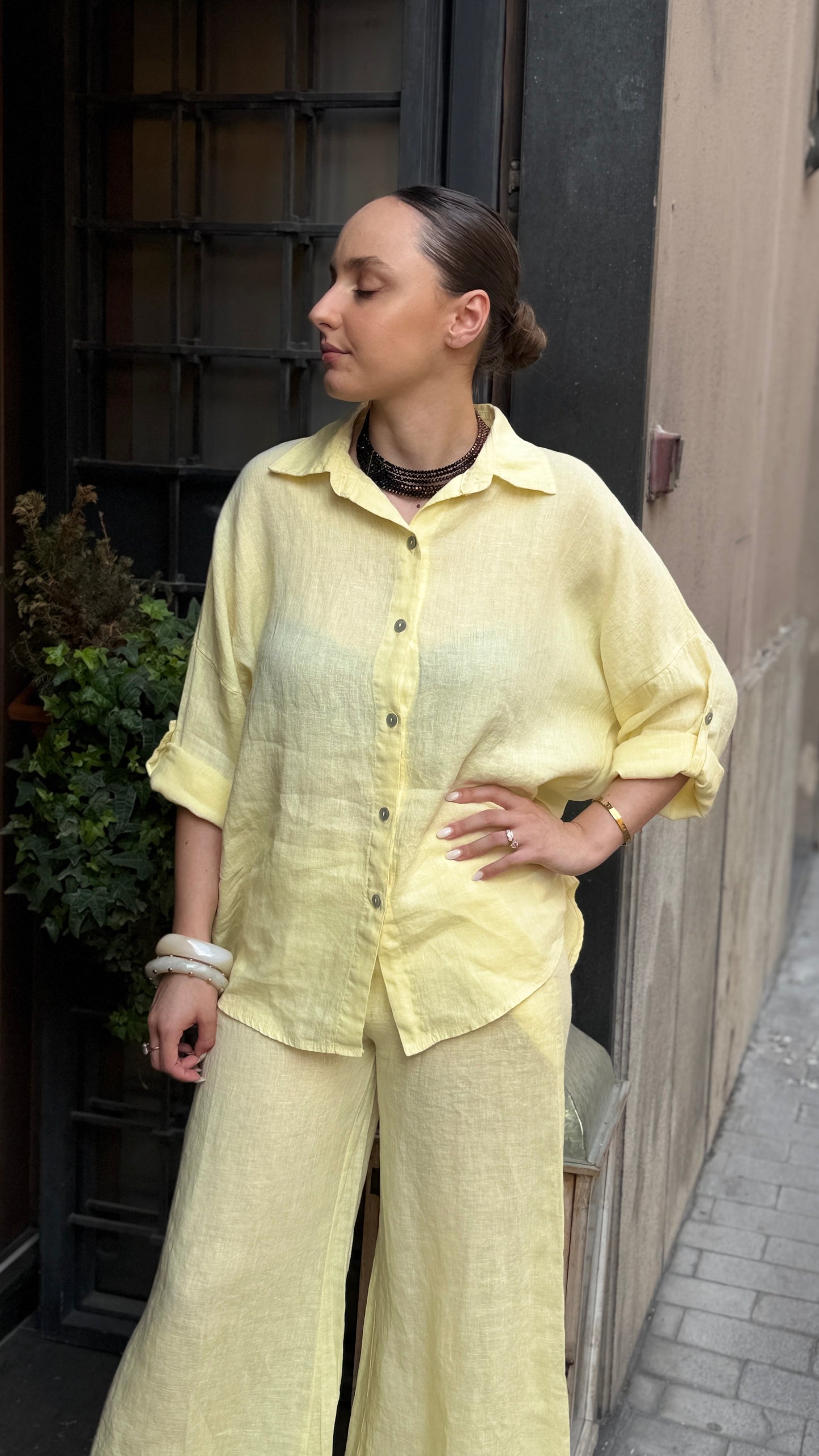 Camicia VIOLA in lino (disponibile in più colori)