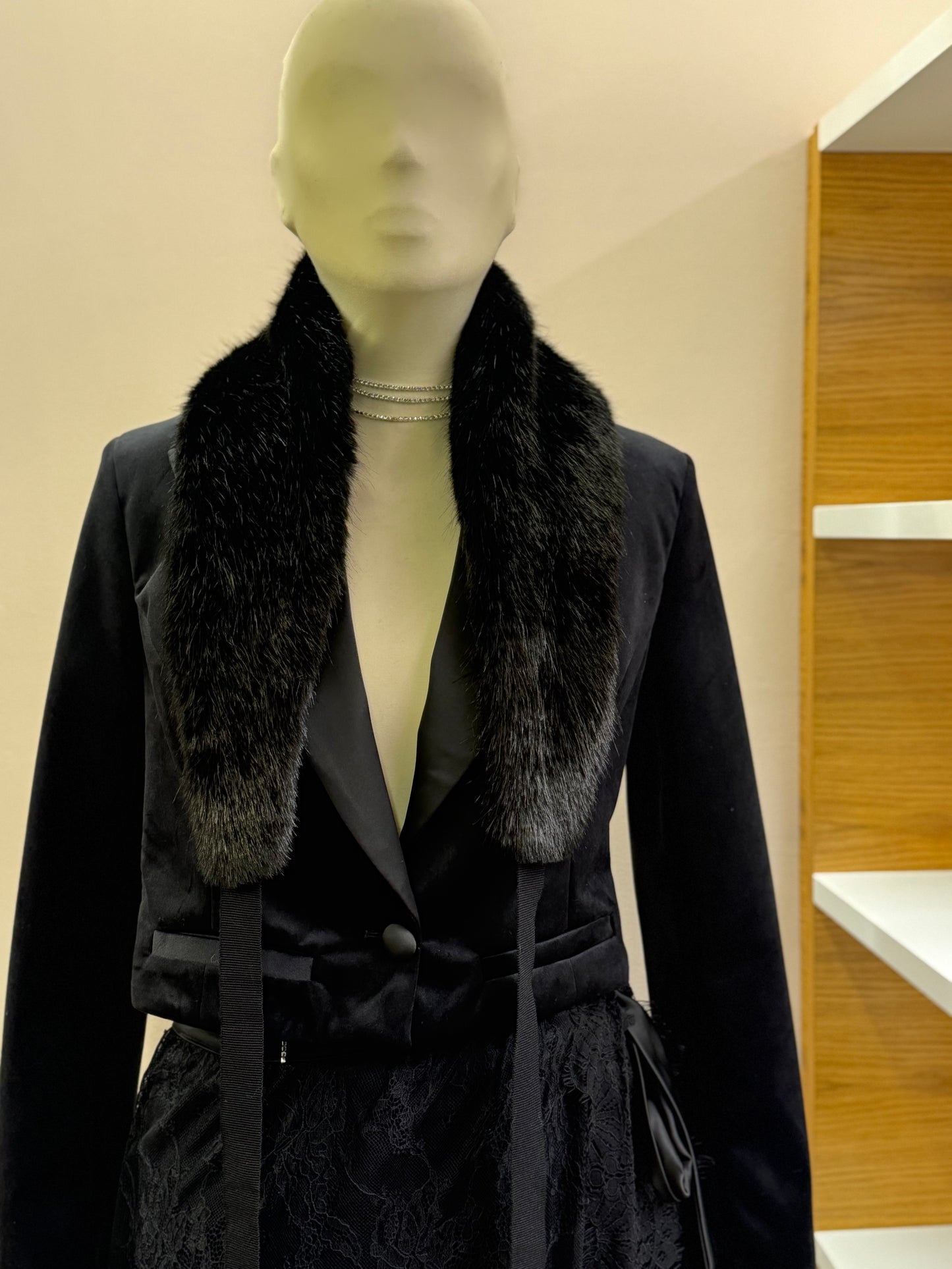 MEM.JS collo eco pelliccia NERO