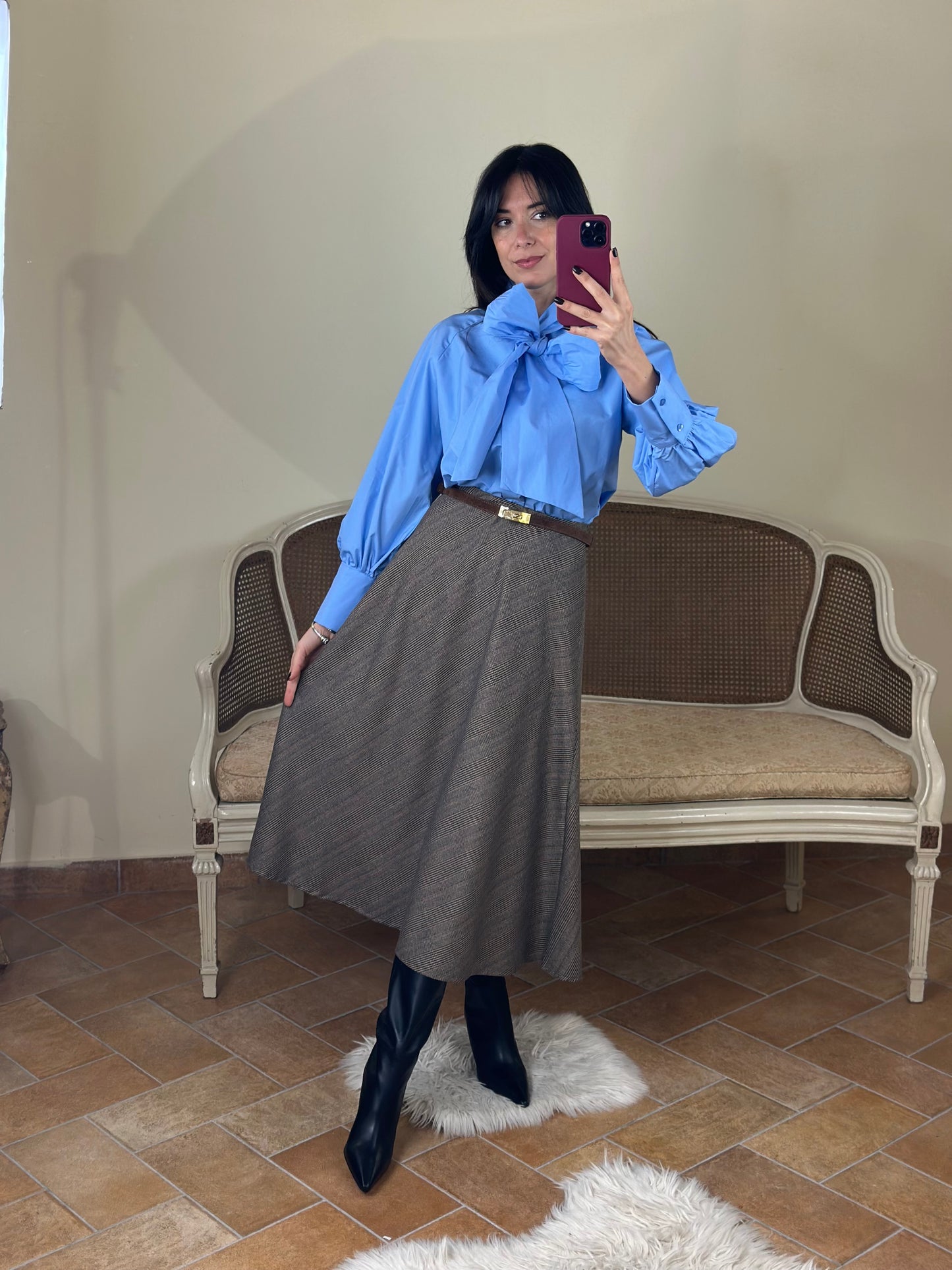 Gonna a ruota stampa Principe di Galles