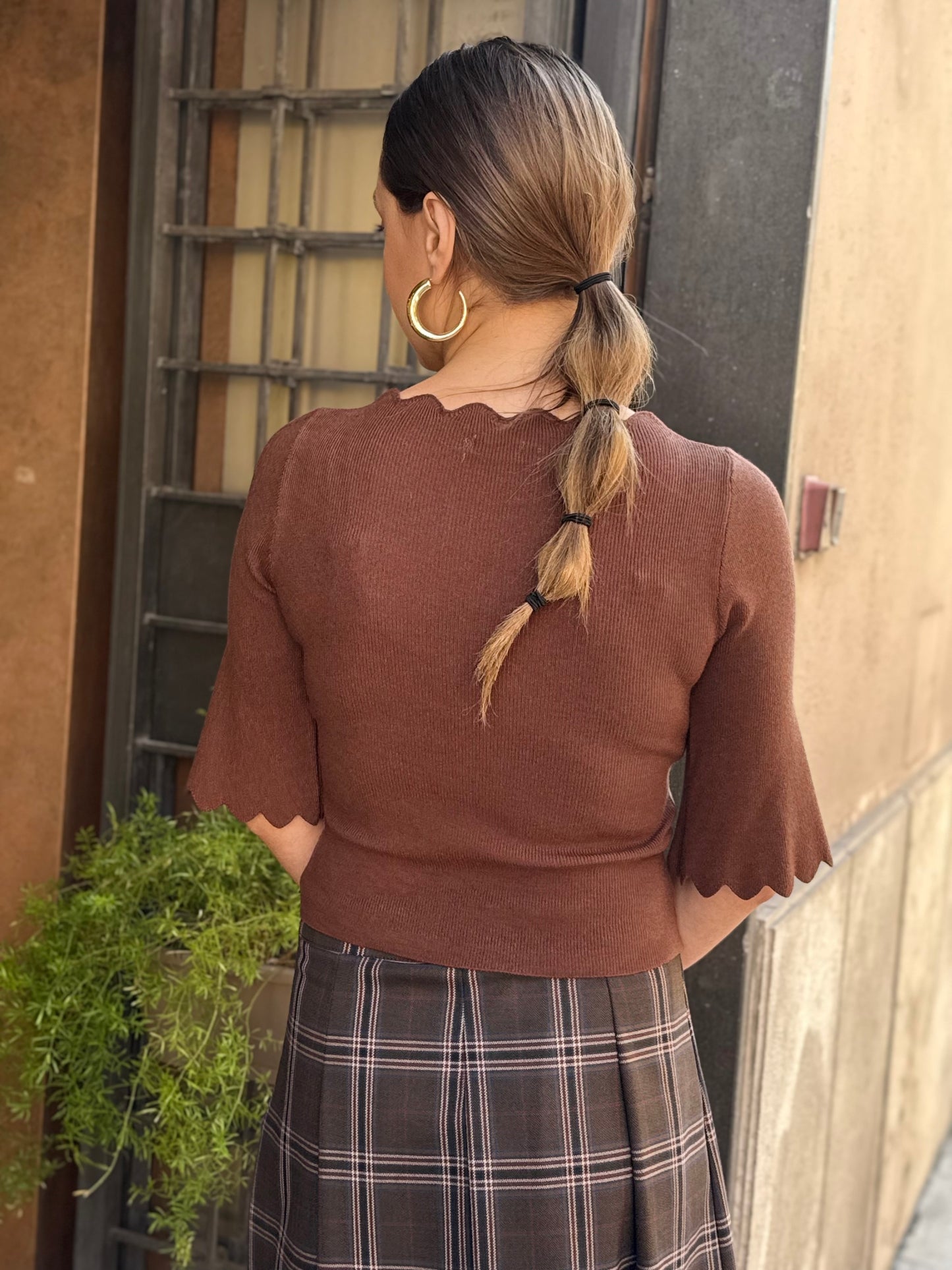 Top smerlettato CIOCCOLATO