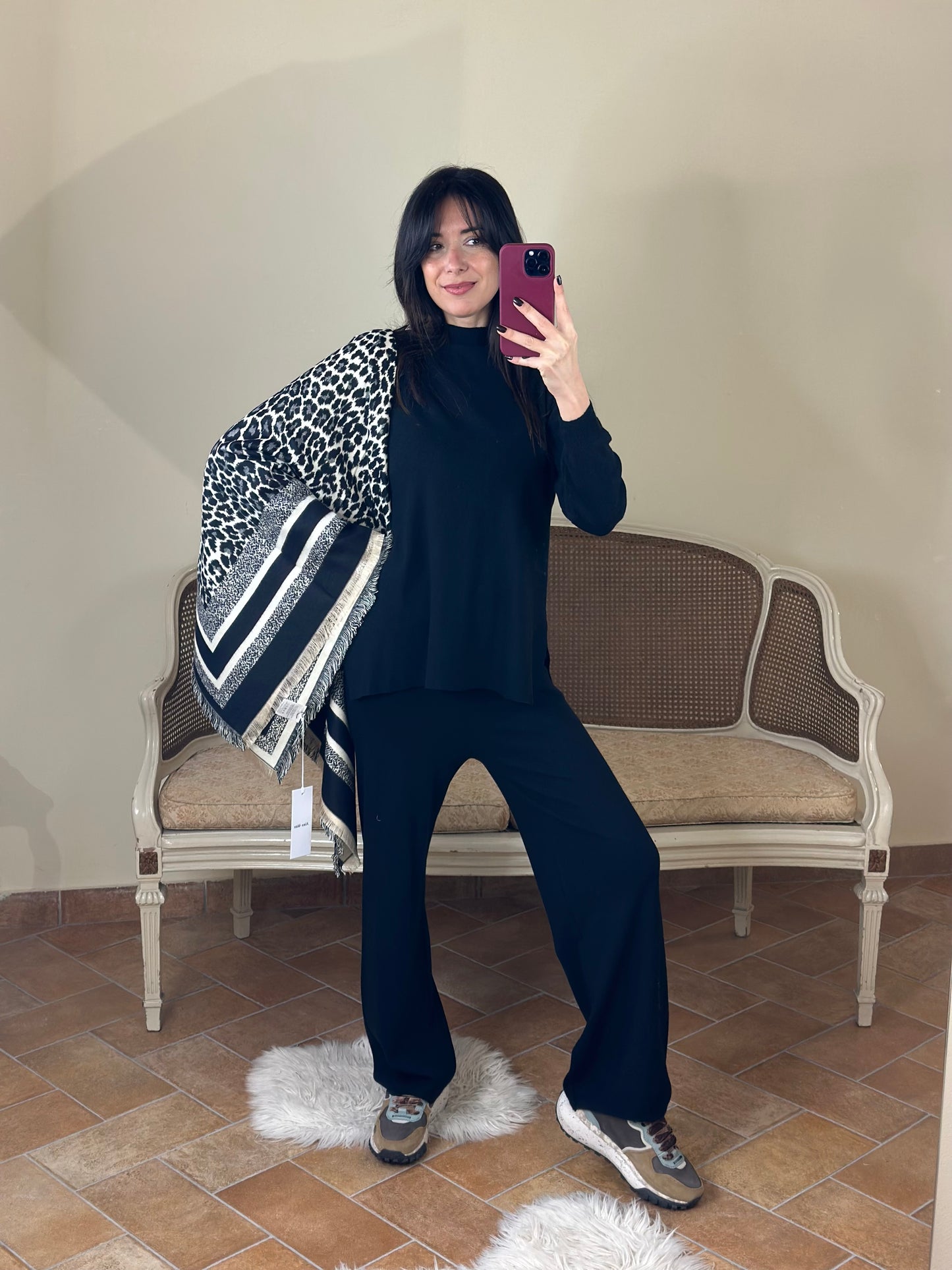 Set in maglia NERO (maglia+pantalone)