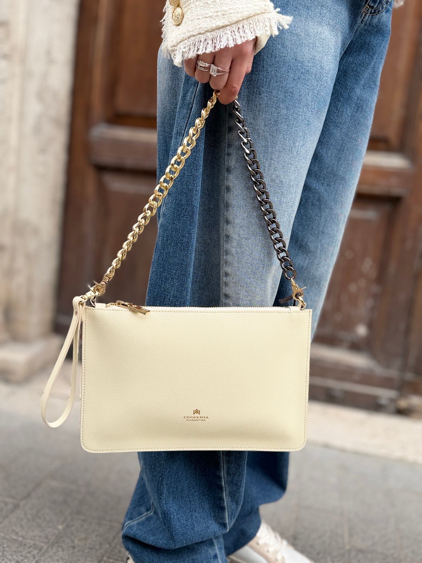 Cuoieria Fiorentina ALICE Pochette media con bracciale PROSECCO