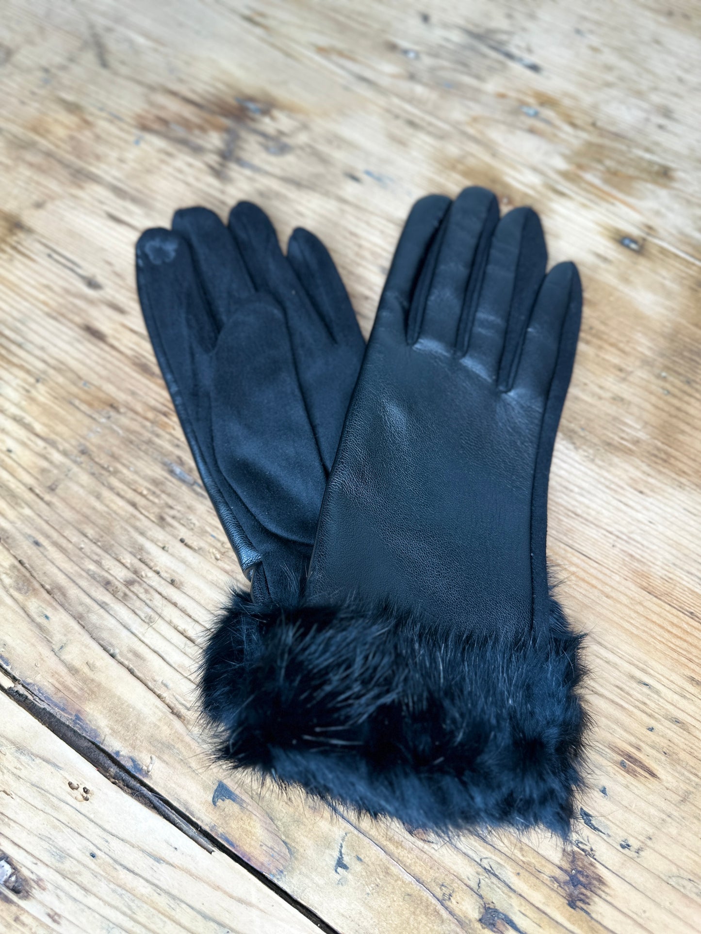 Guanti ecopelle lapin