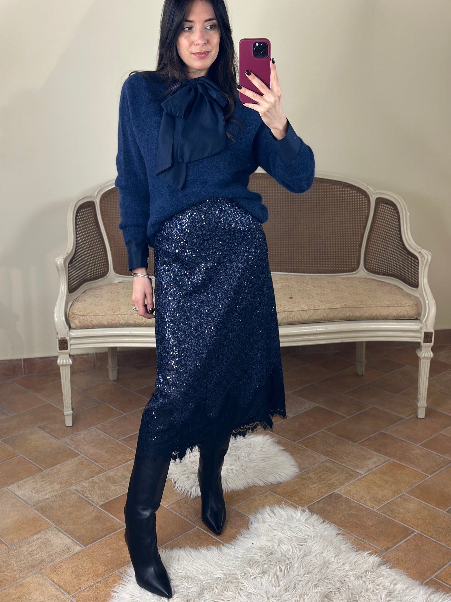 Maglia in baby alpaca BLU