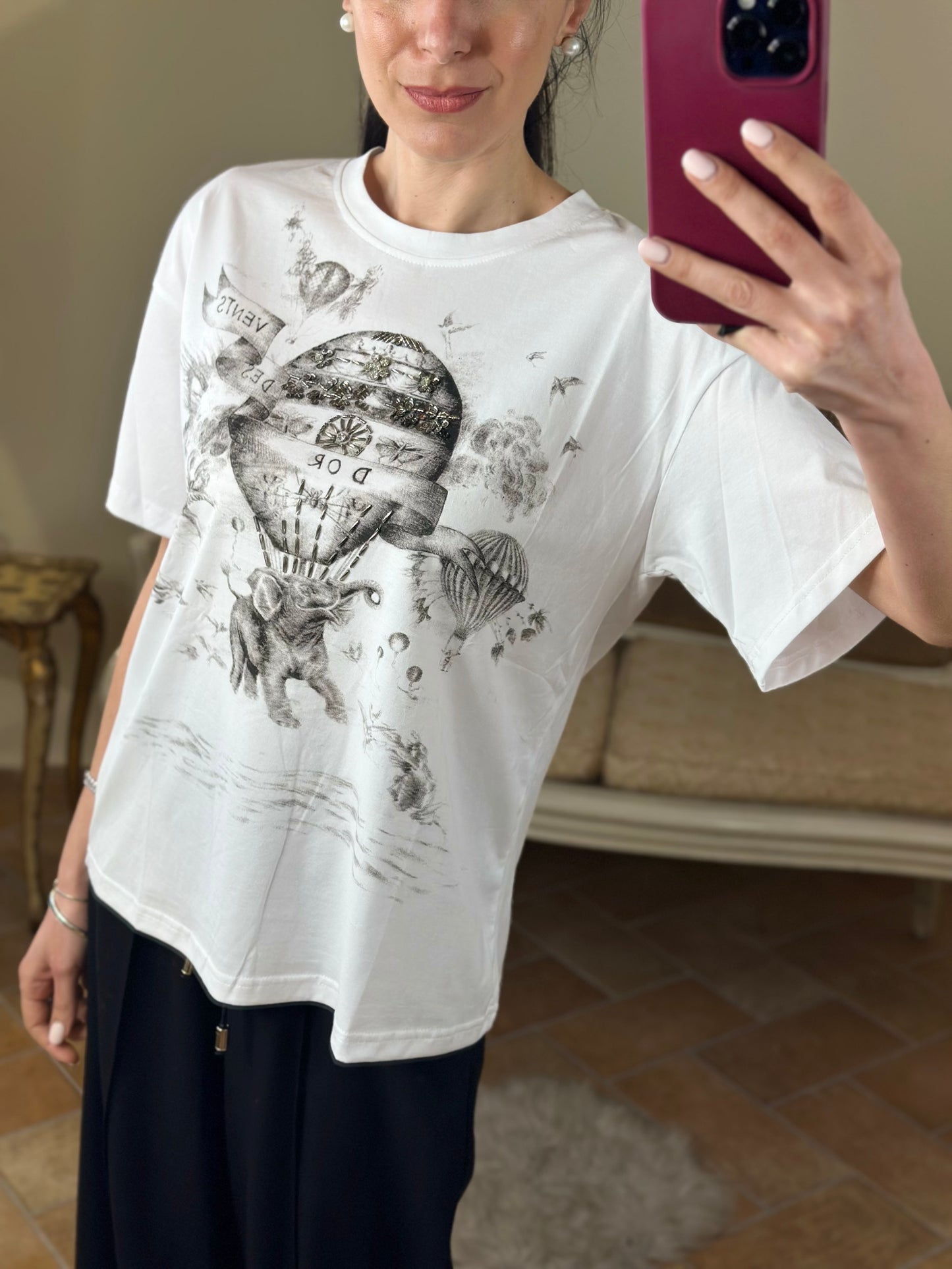 T-shirt "MONGOLFIERA" bianca