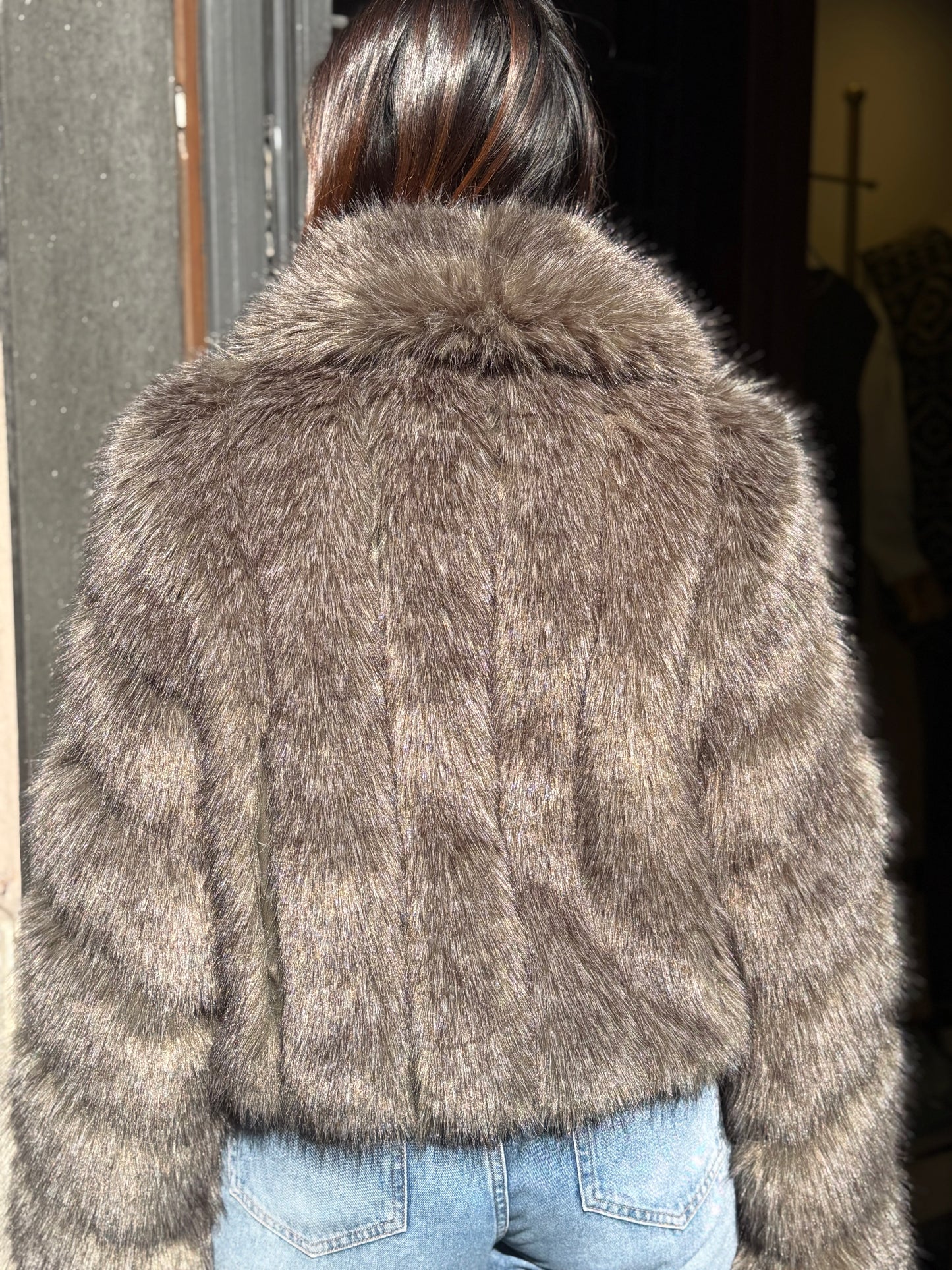 Ecopelliccia OLIMPIA Verde/Nero