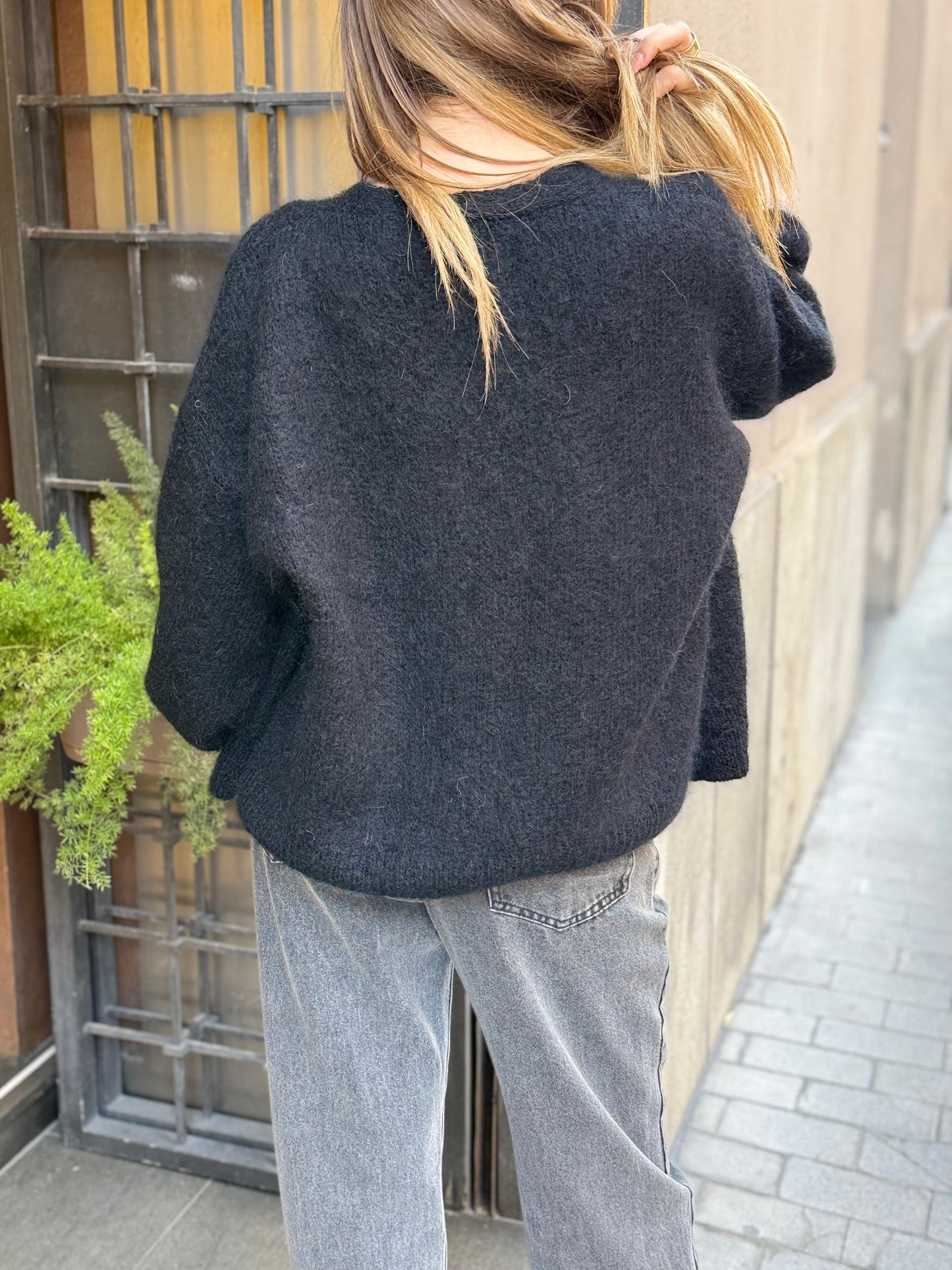 Cardigan con Mohair NERO