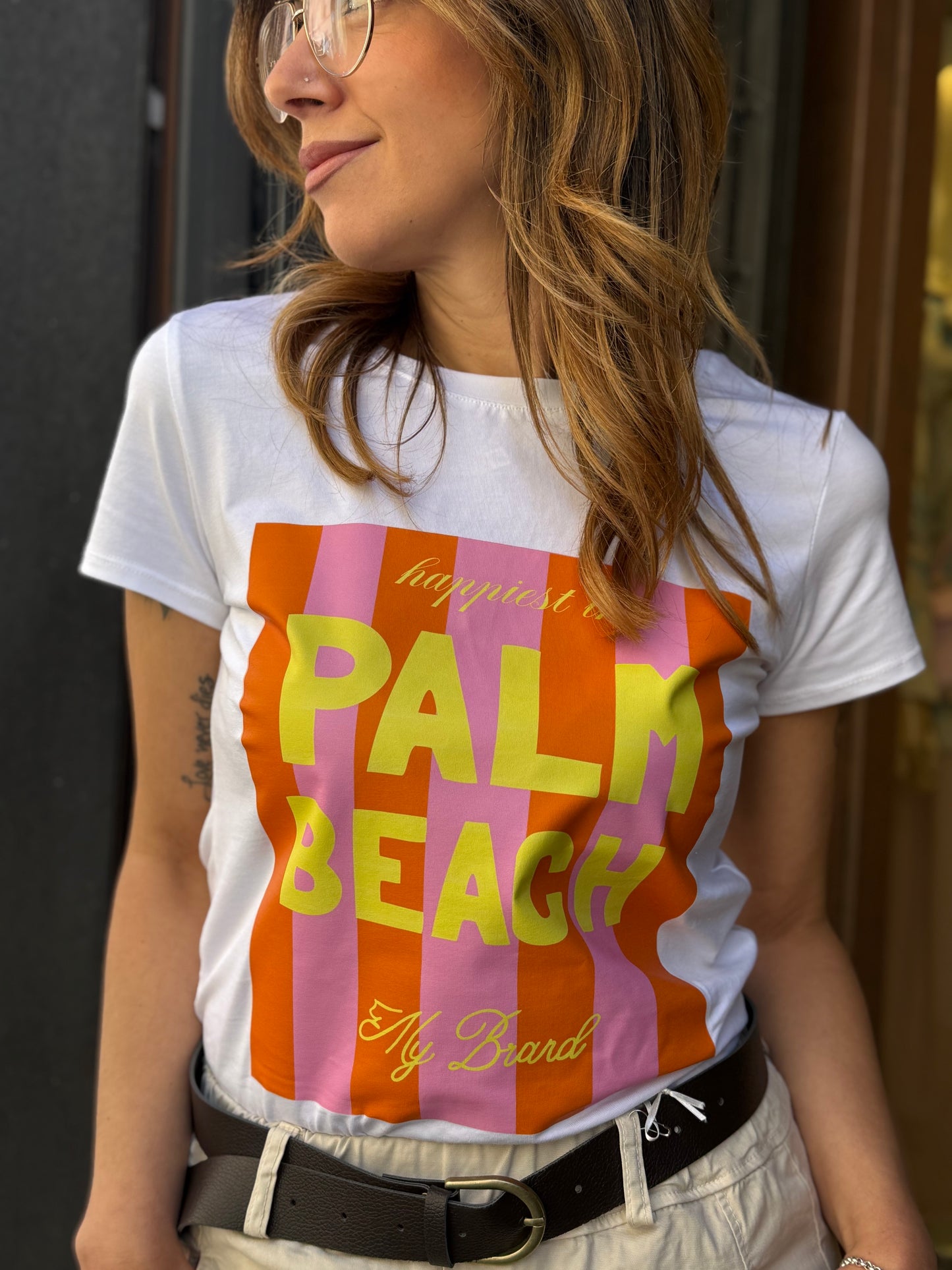 T-shirt stampa "PALM BEACH"