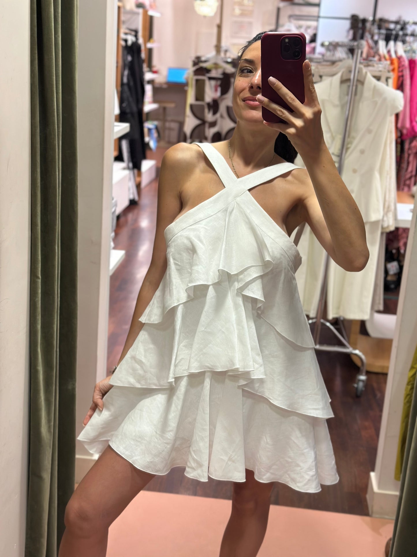 Silence Limited Mini Linum Dress White