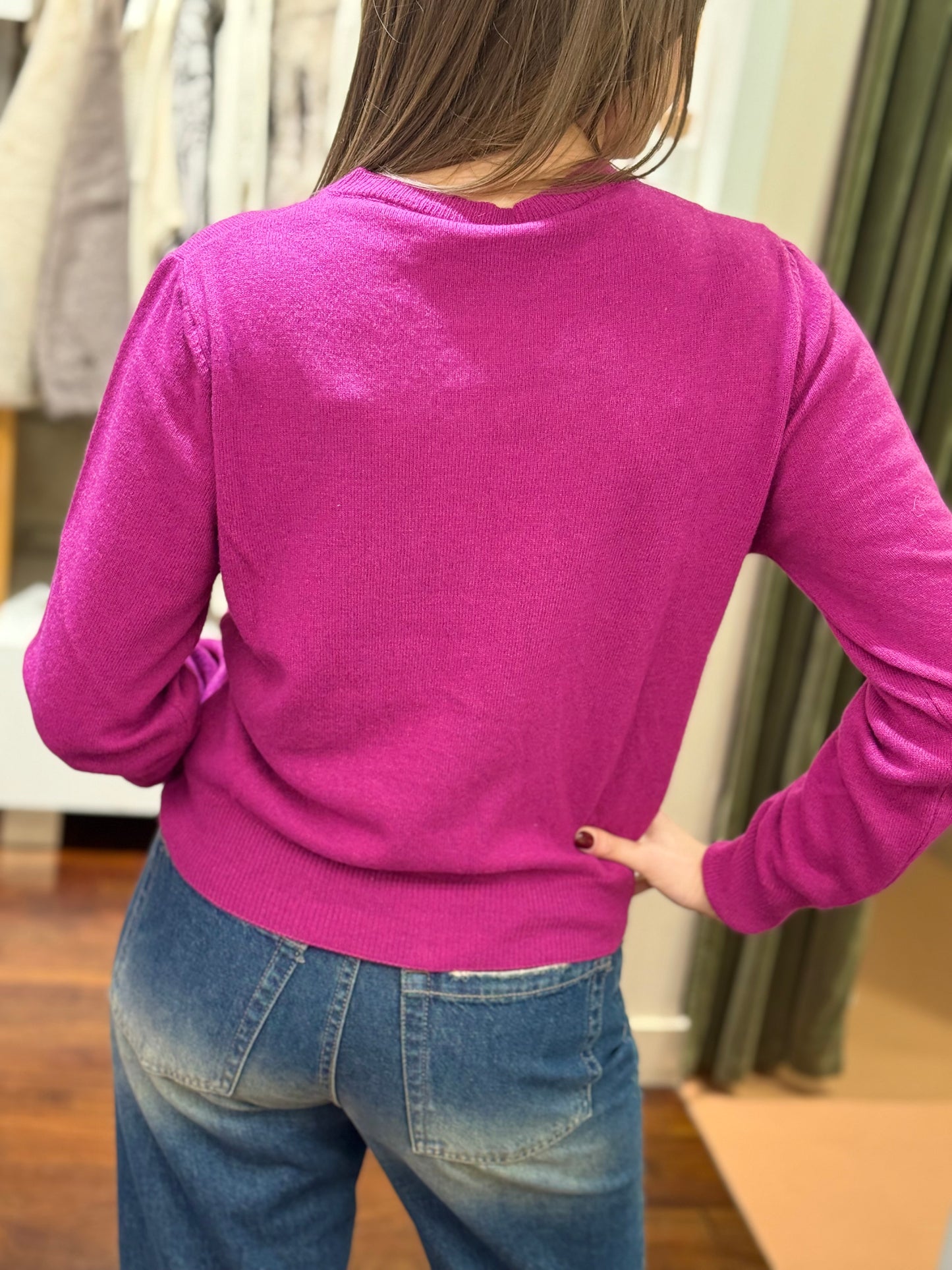 Tensione In Cardigan misto cashmere FUXIA