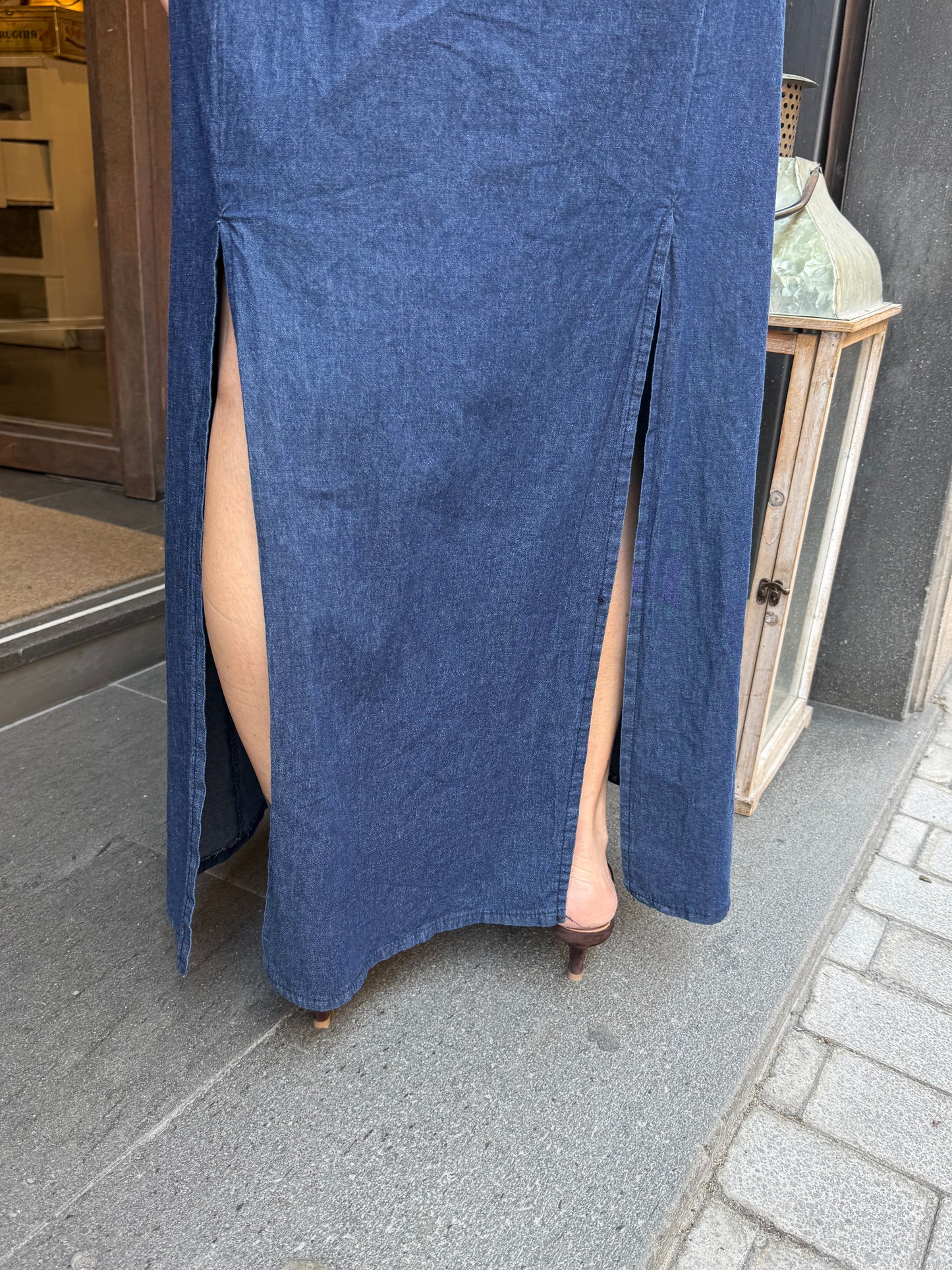 Abito in denim scollo schiffer