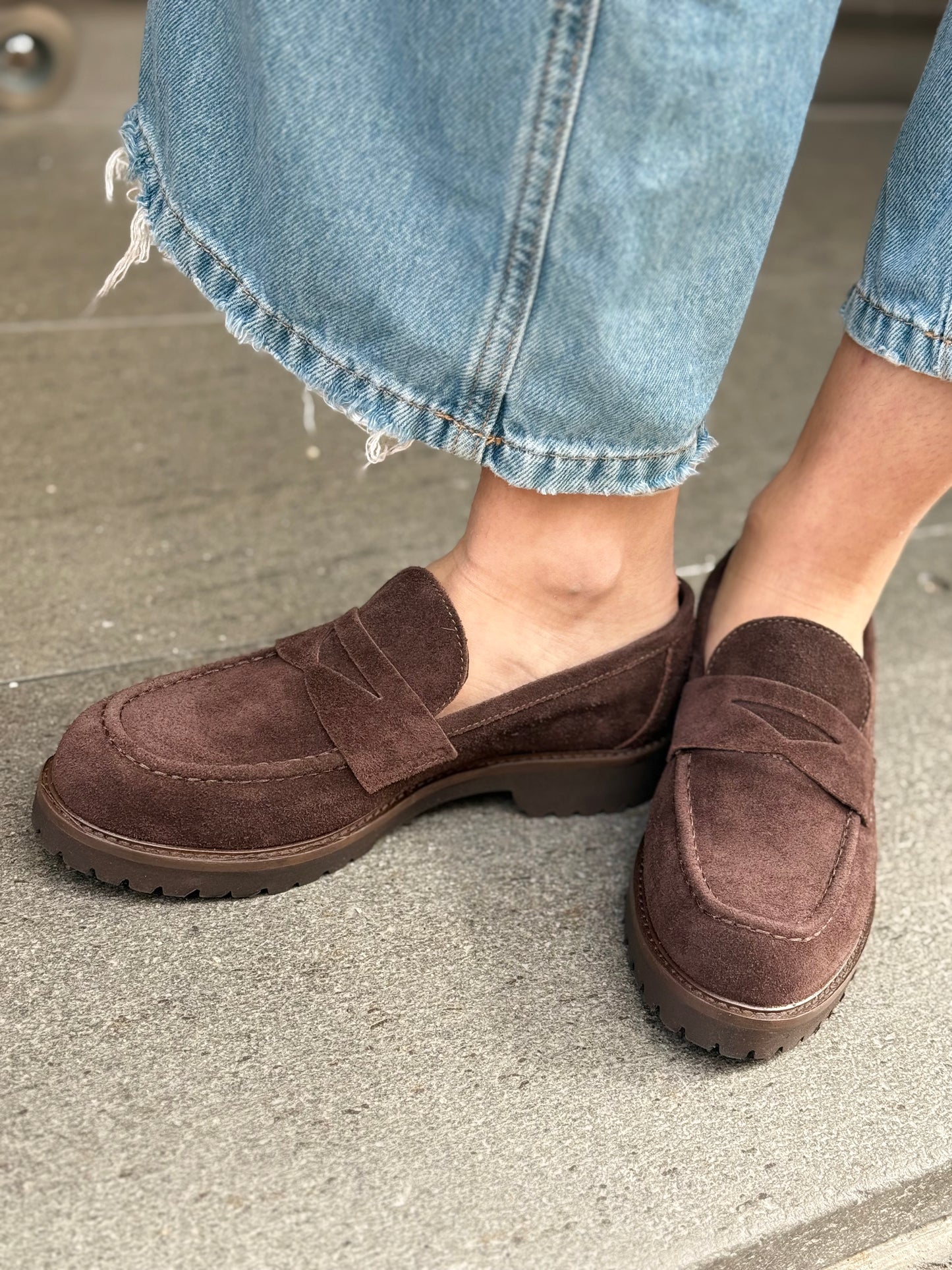 Ovyè Mocassino in camoscio moro