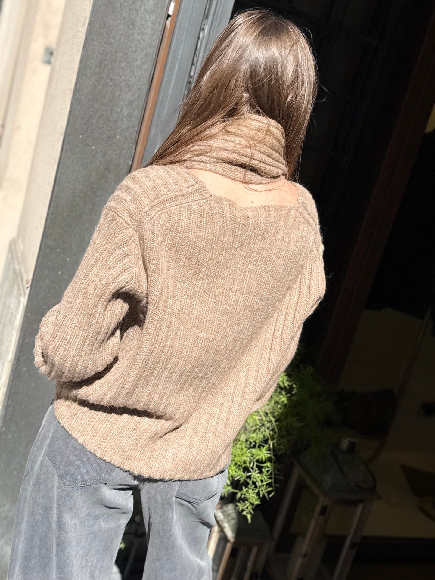 Eleh Cardigan con collo CAMMELLO