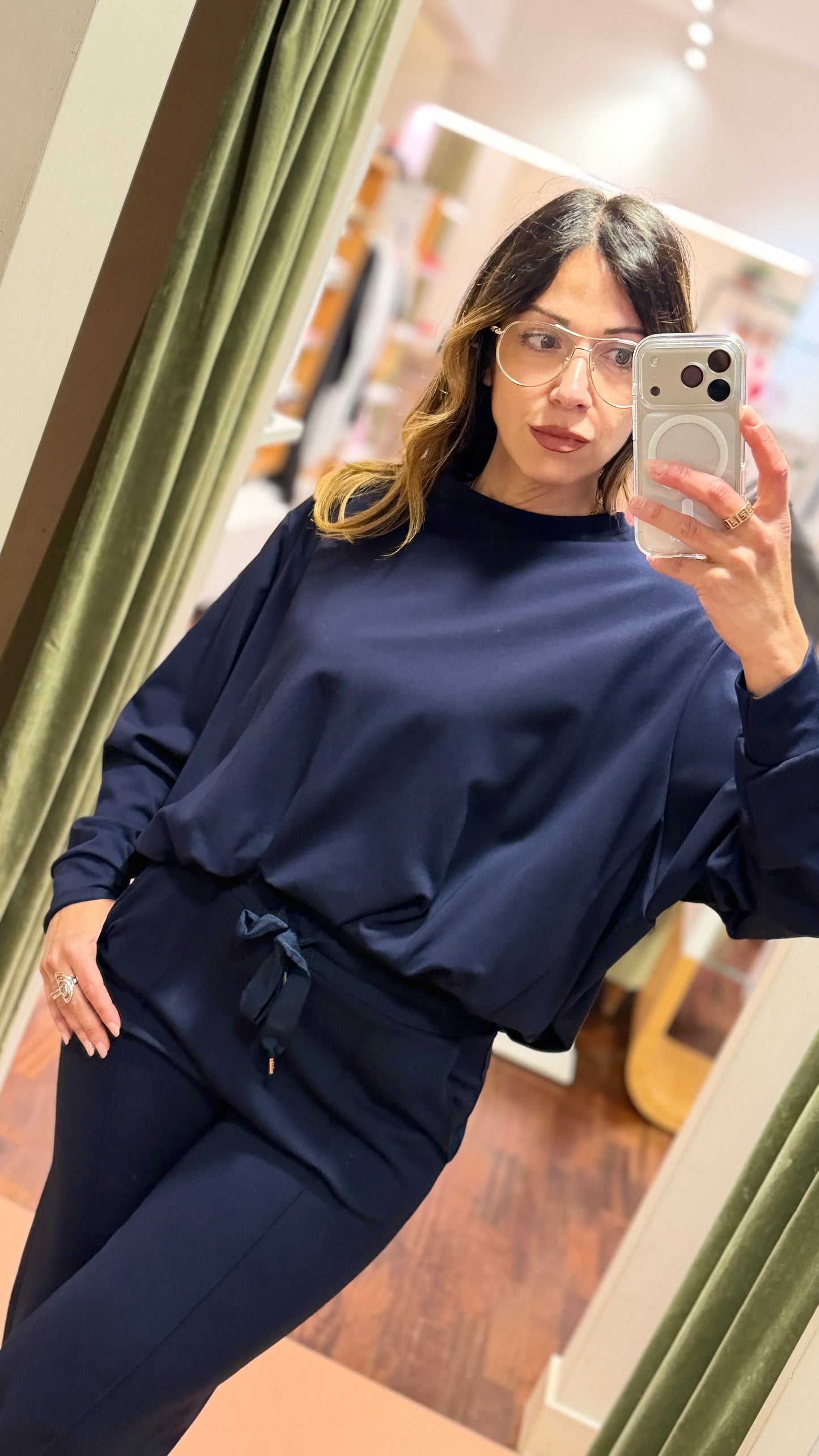 Felpa Blu con arriccio