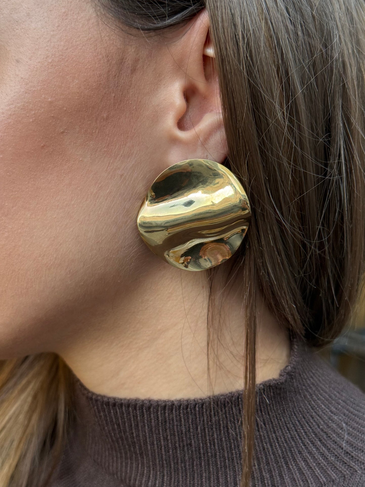 Orecchini Bottoni asimmetrici ORO