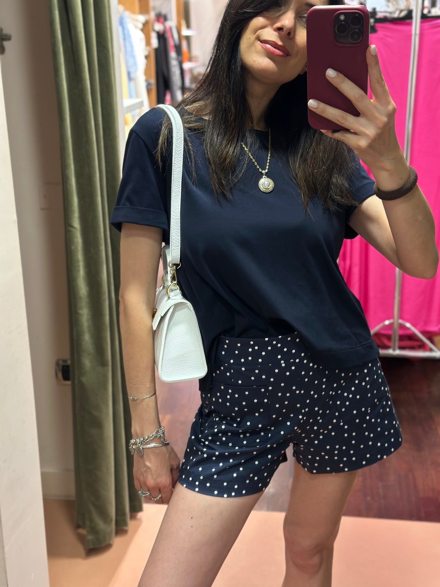 Tensione in Shorts pois Blu/bianco