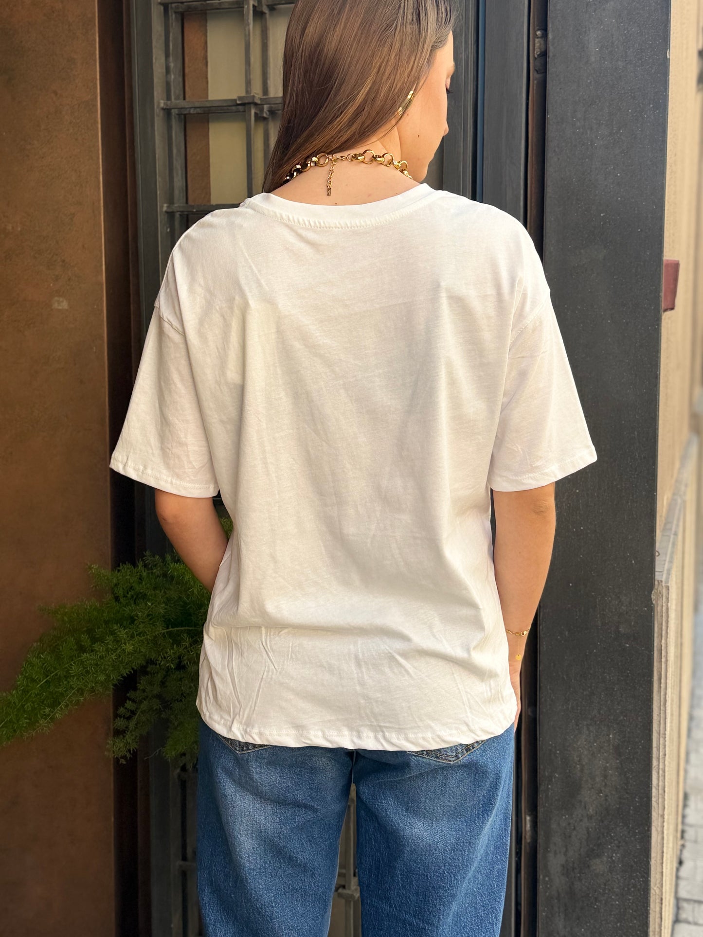 T-shirt basic girocollo BIANCA